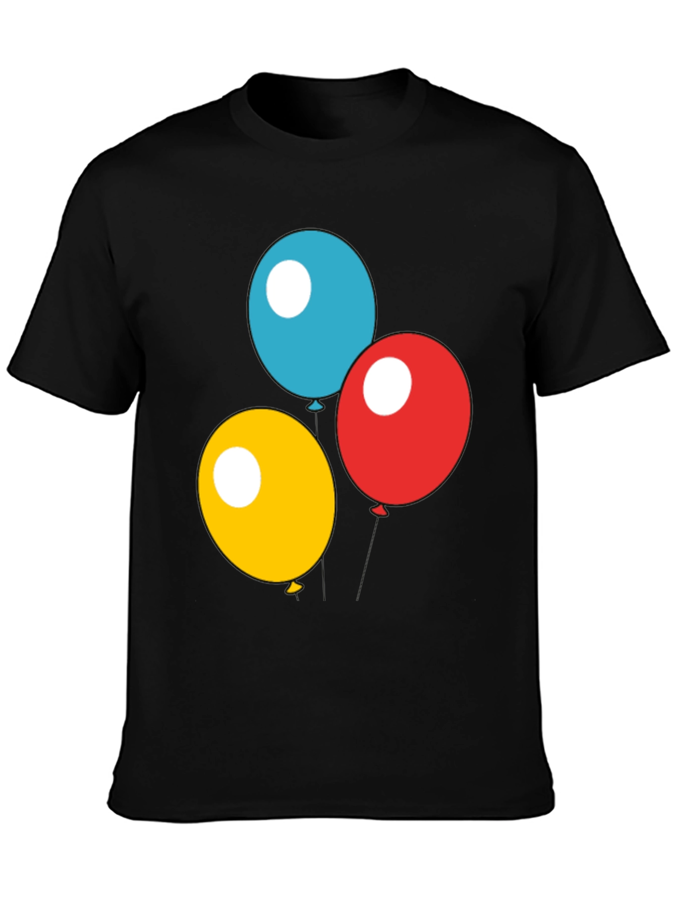 Balloon Trio Black T-Shirt - Fun Graphic Tee