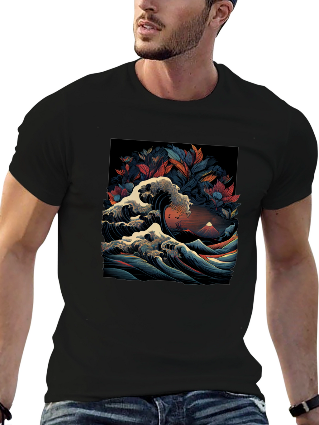 Great Wave Graphic Tee - Artistic Menswear
