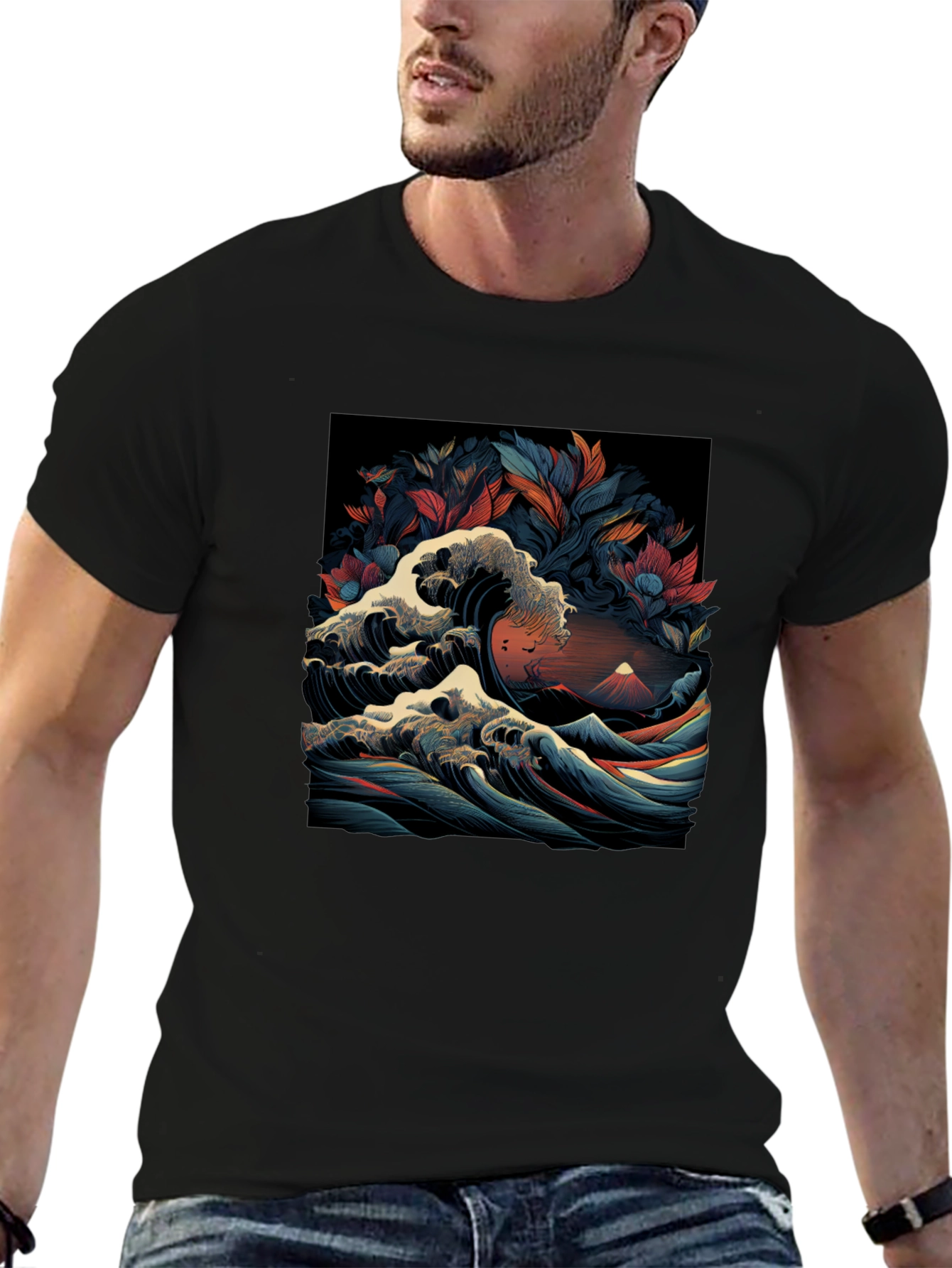 Great Wave Graphic Tee - Artistic Menswear