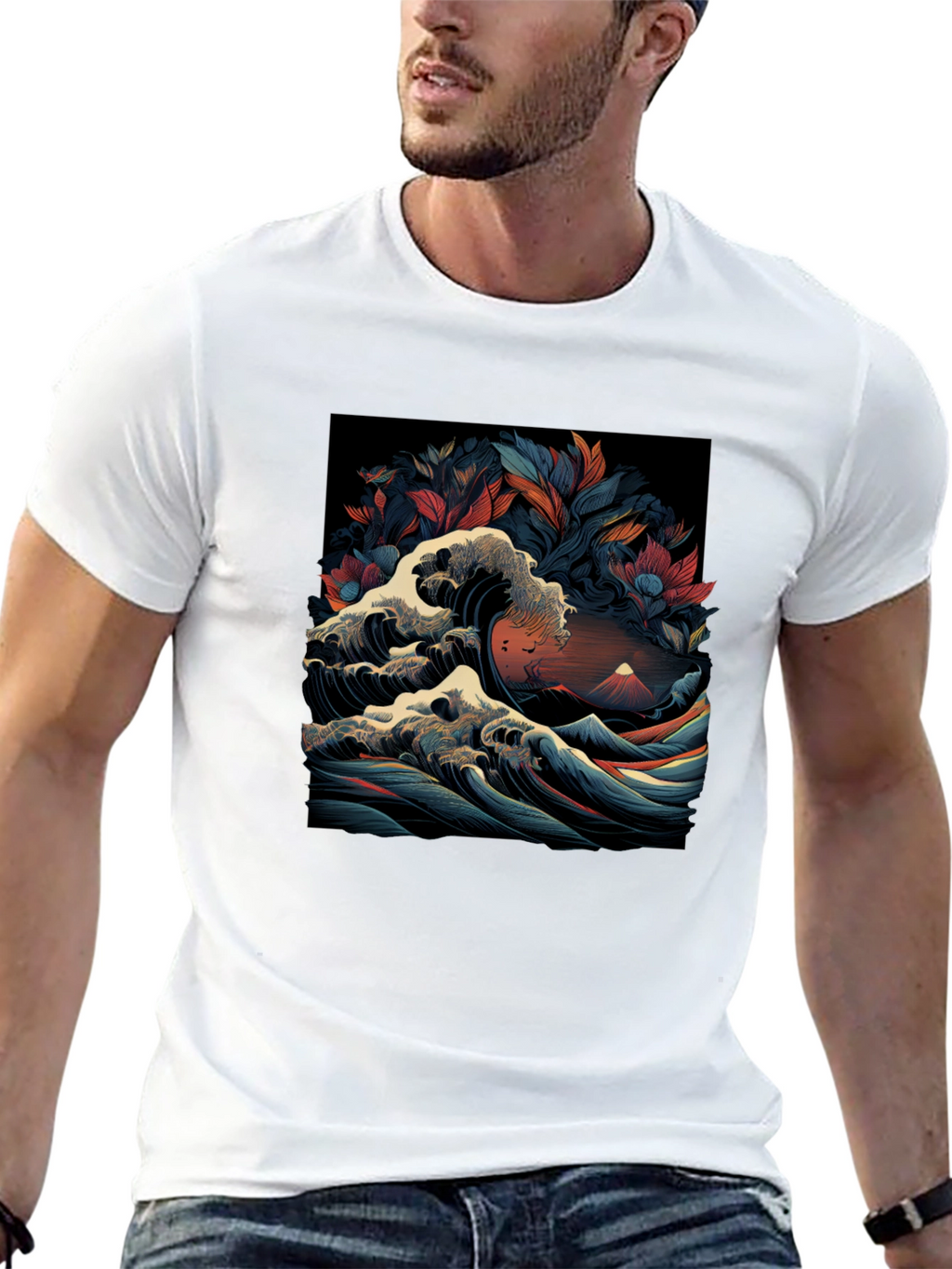 Great Wave Graphic Tee - Artistic Menswear
