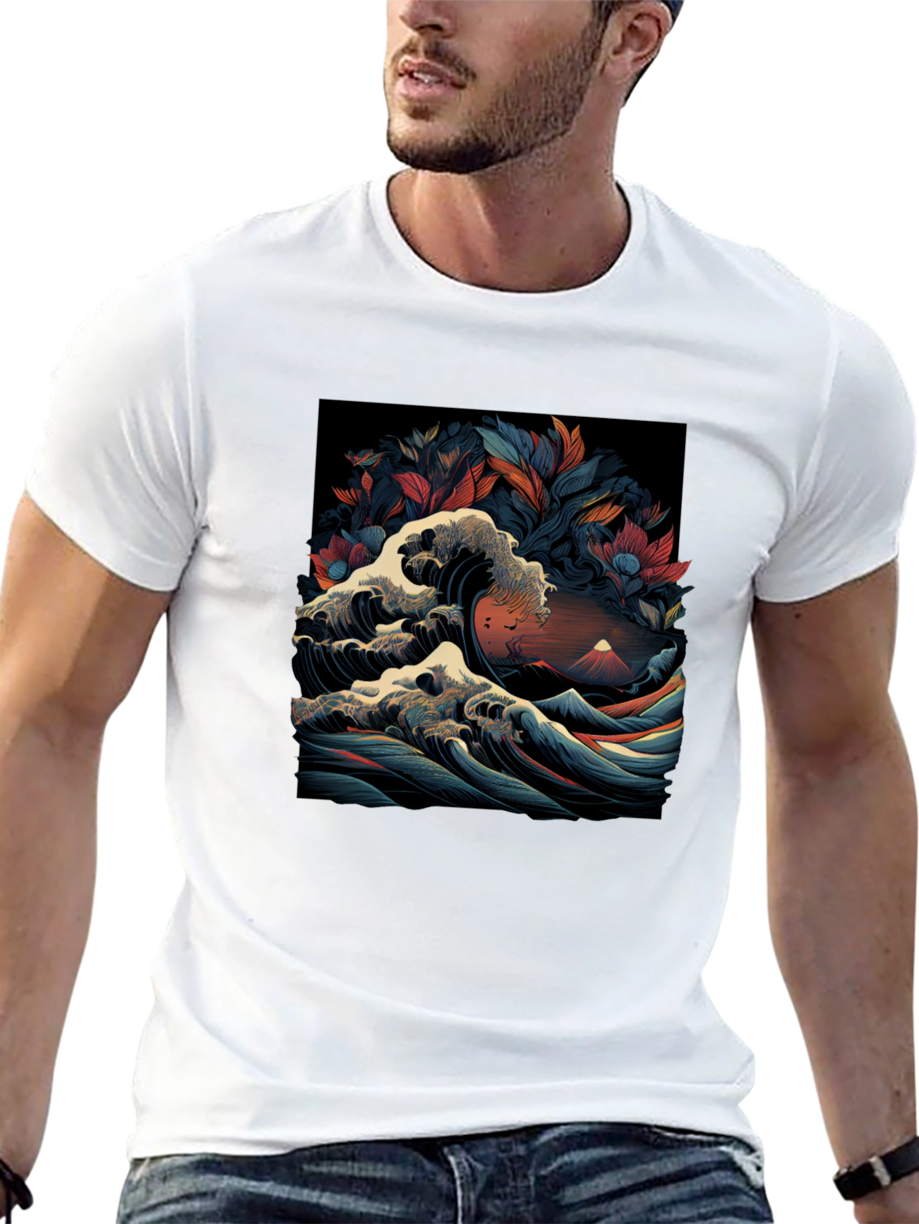 Great Wave Graphic Tee - Artistic Menswear