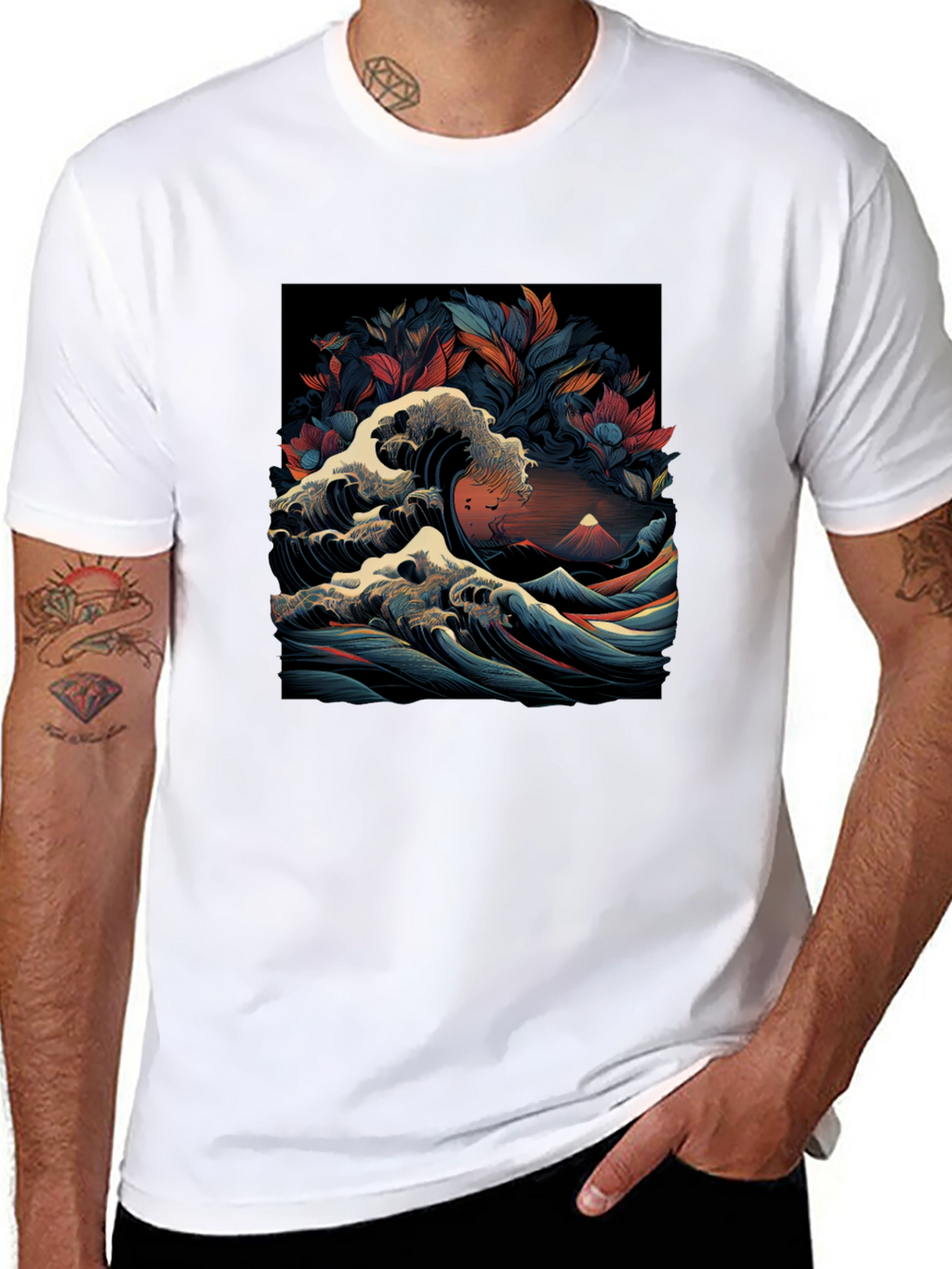 Great Wave Graphic Tee - Artistic Menswear