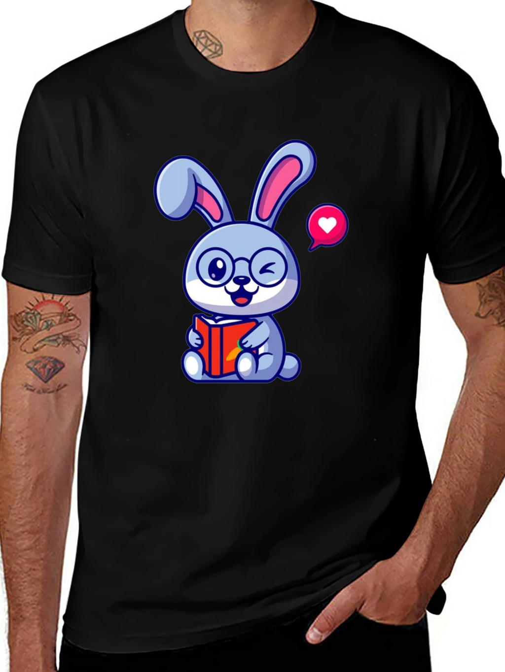 Cute Bunny Reading T-Shirt