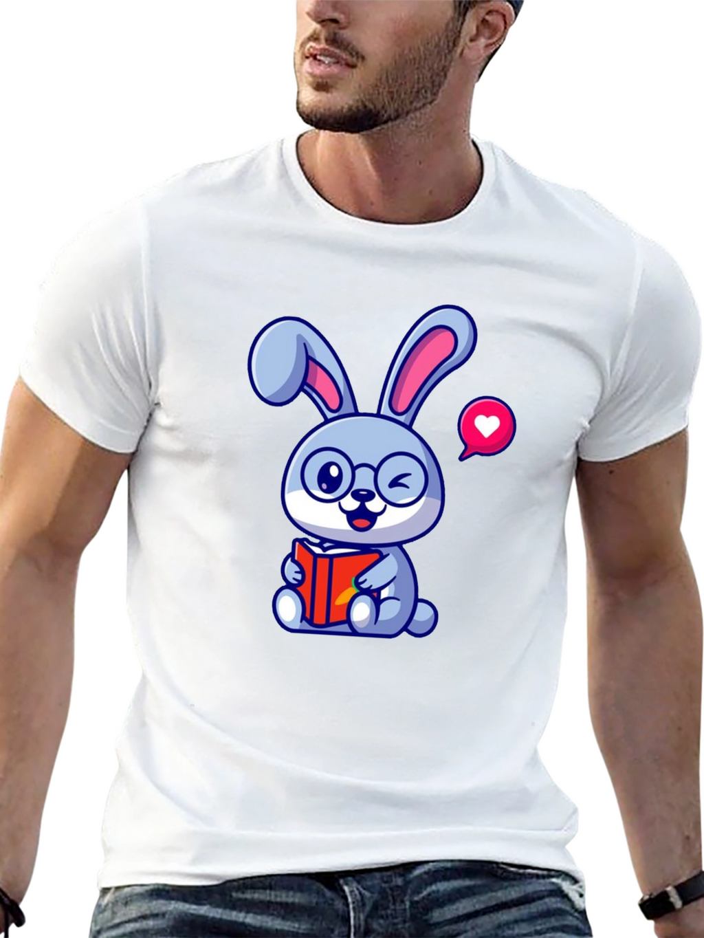 Cute Bunny Reading T-Shirt
