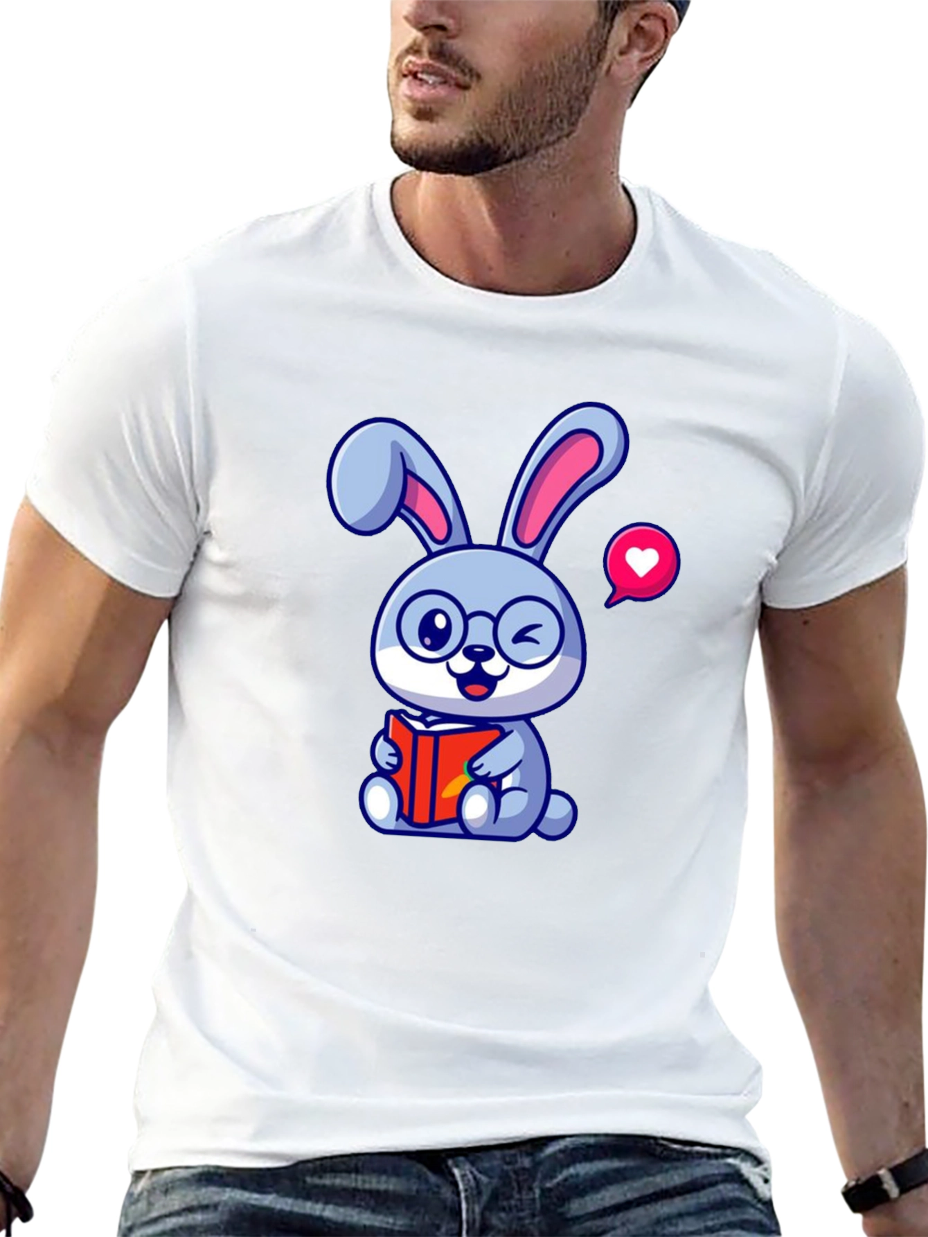 Cute Bunny Reading T-Shirt