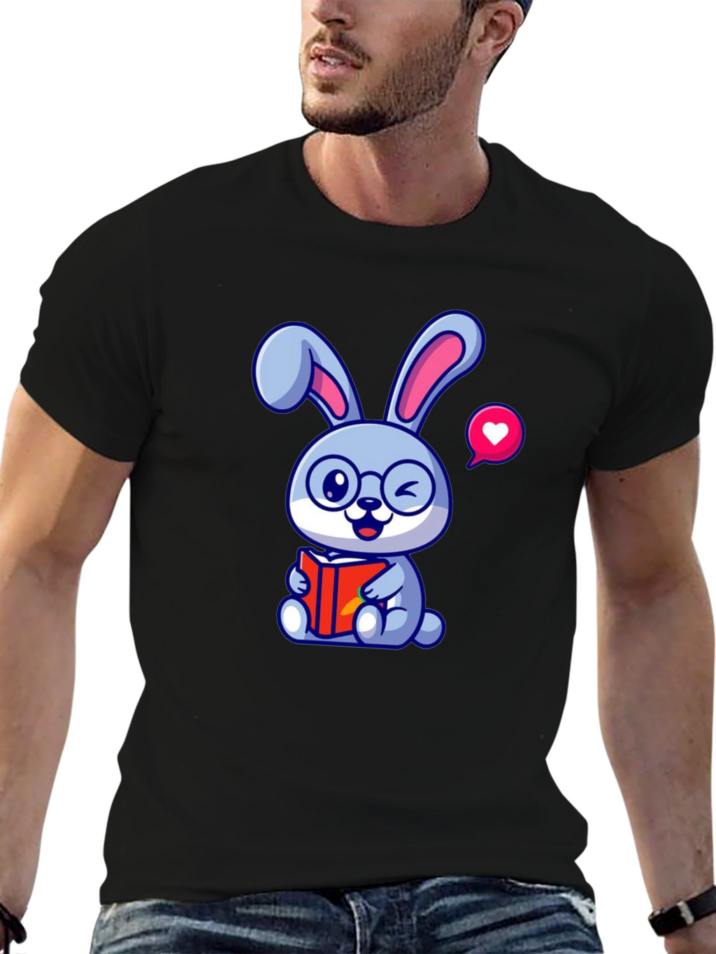 Cute Bunny Reading T-Shirt