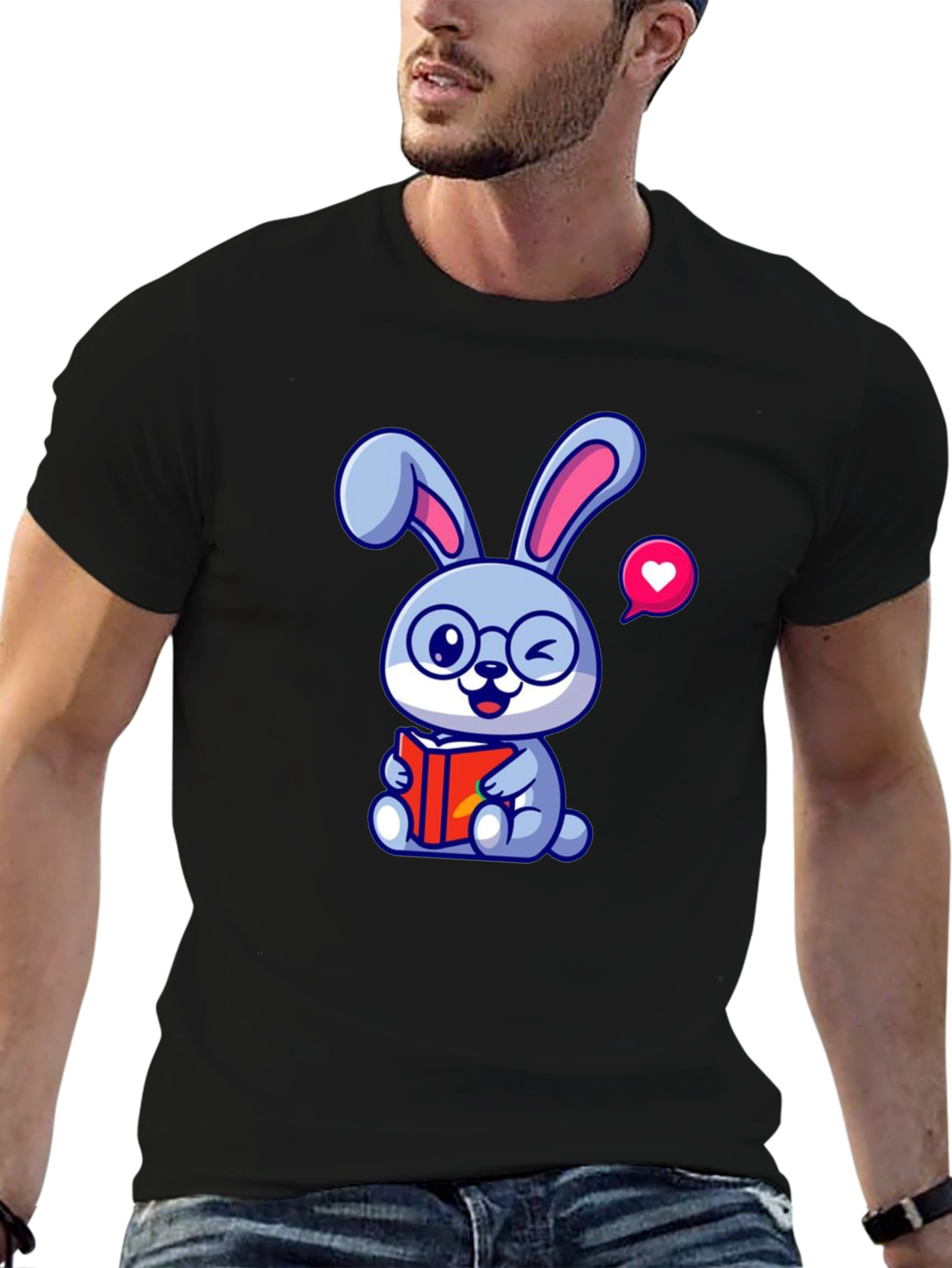 Cute Bunny Reading T-Shirt