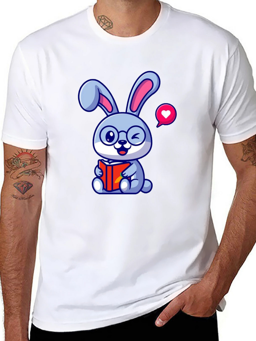 Cute Bunny Reading T-Shirt