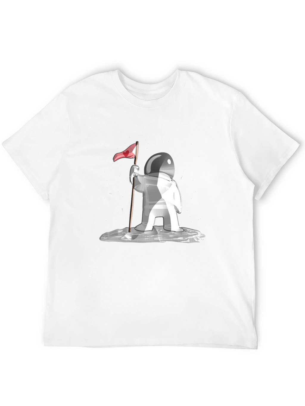 Astronaut Love Flag Graphic Tee - Black