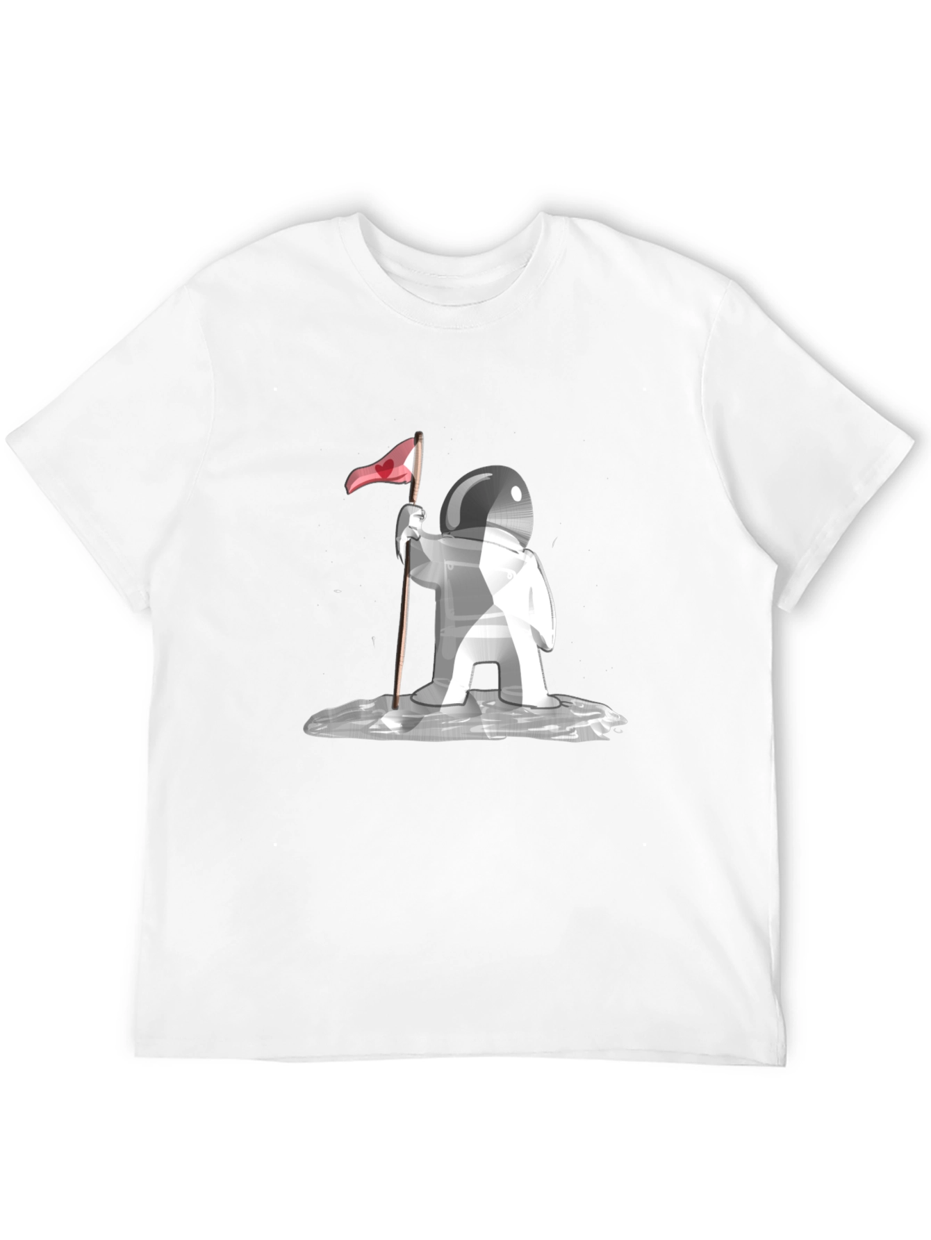 Astronaut Love Flag Graphic Tee - Black