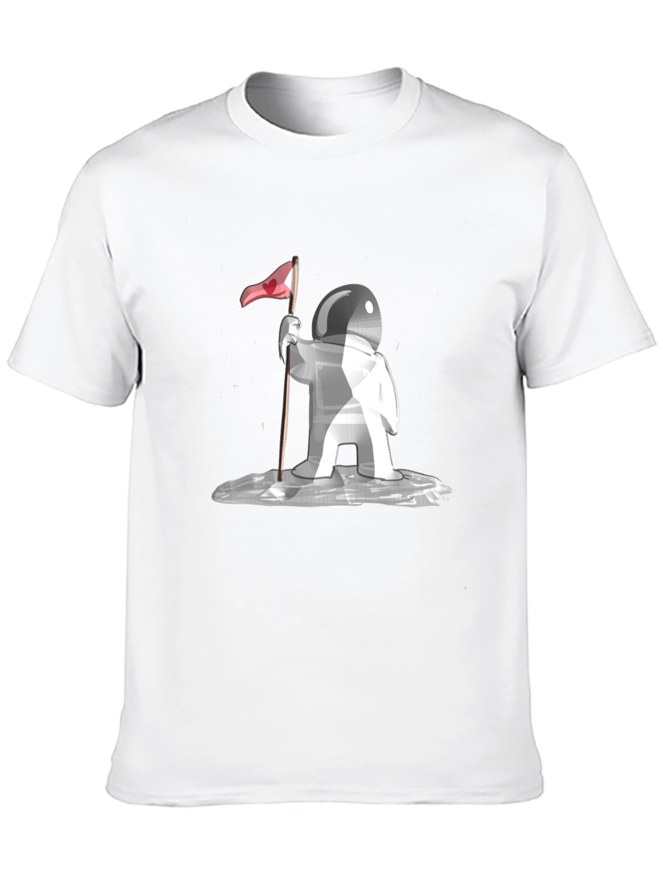 Astronaut Love Flag Graphic Tee - Black