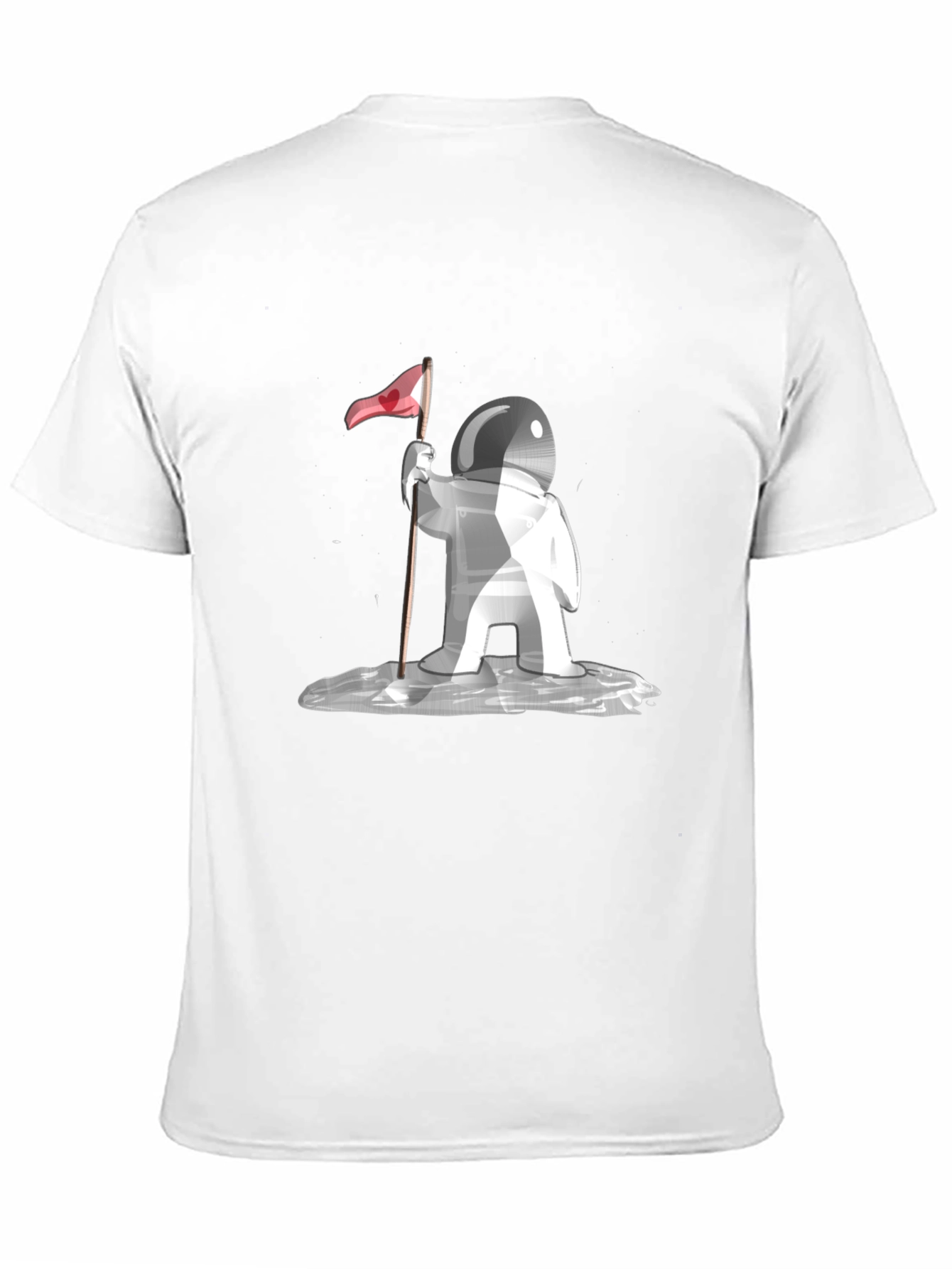 Astronaut Love Flag Graphic Tee - Black