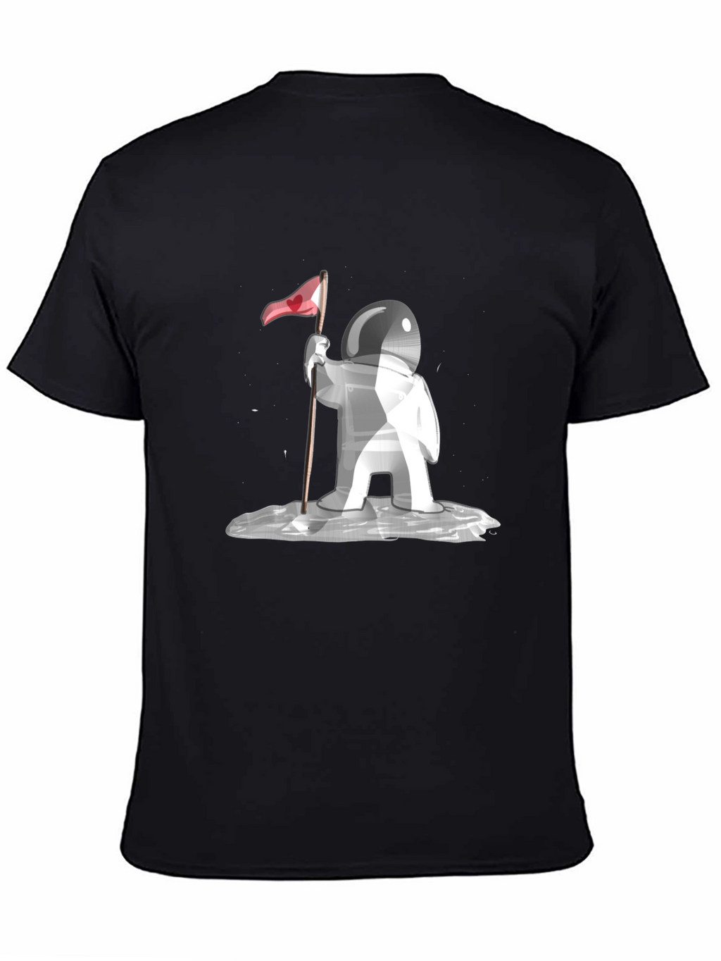 Astronaut Love Flag Graphic Tee - Black
