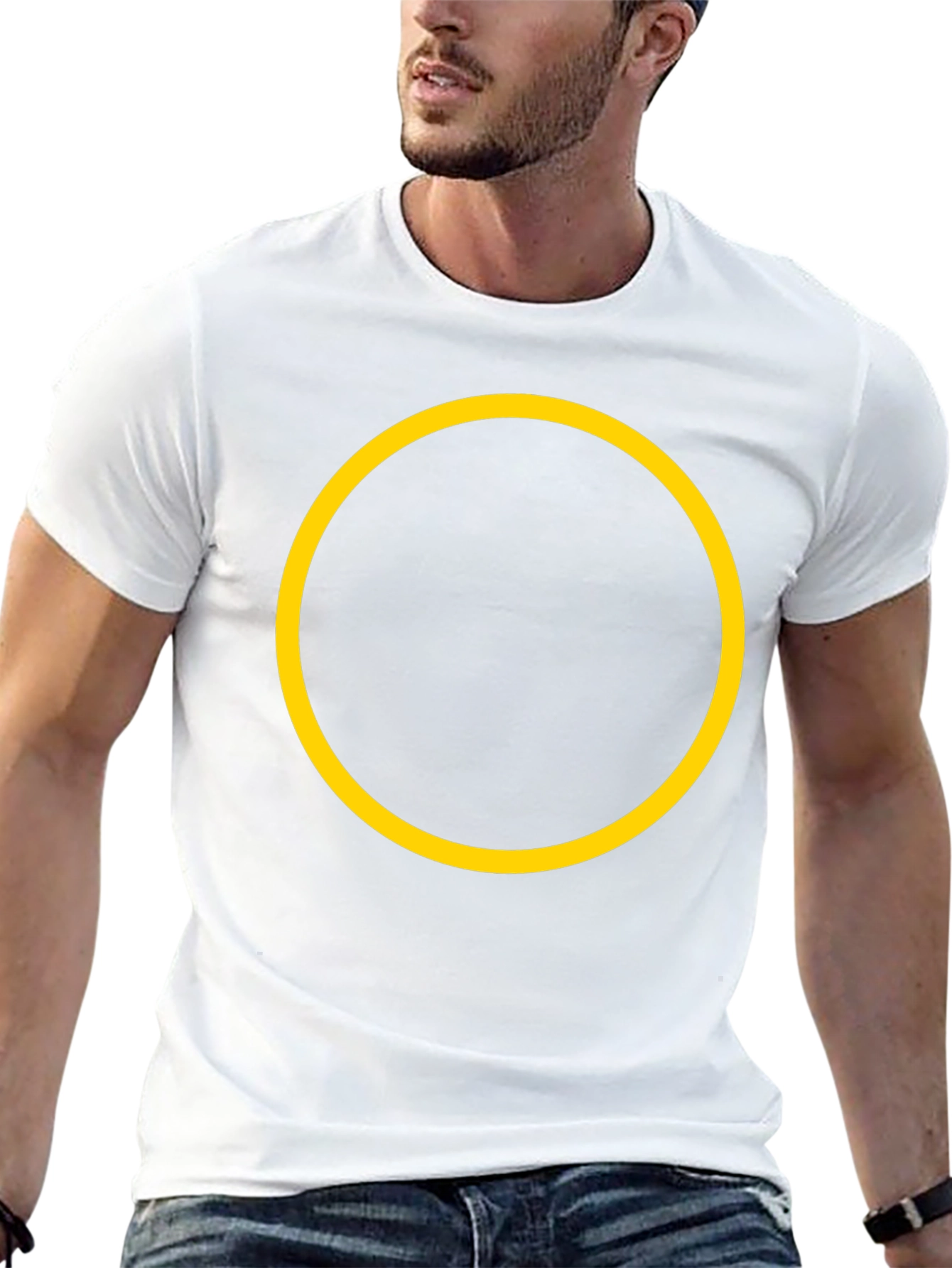 Black Tee with Yellow Circle Graphic