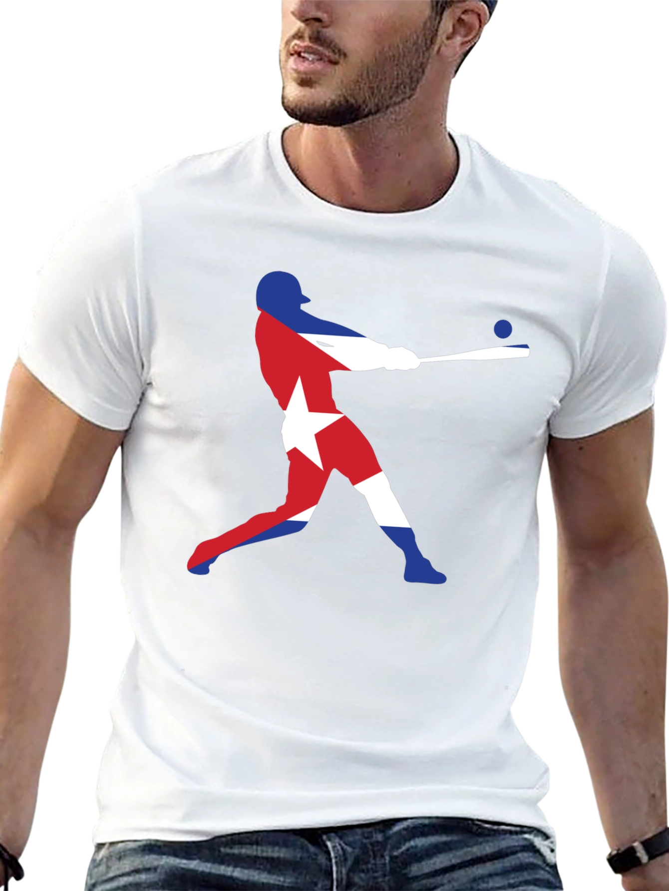 Cuban Flag Baseball T-Shirt