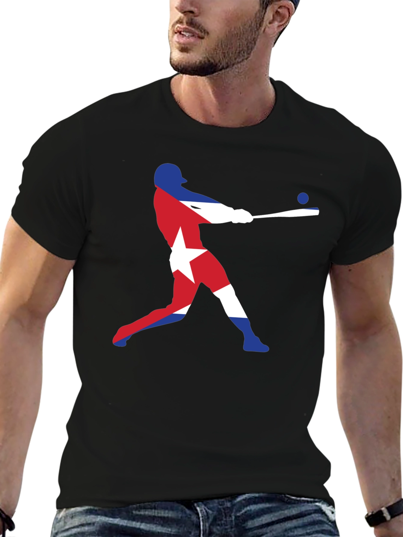 Cuban Flag Baseball T-Shirt