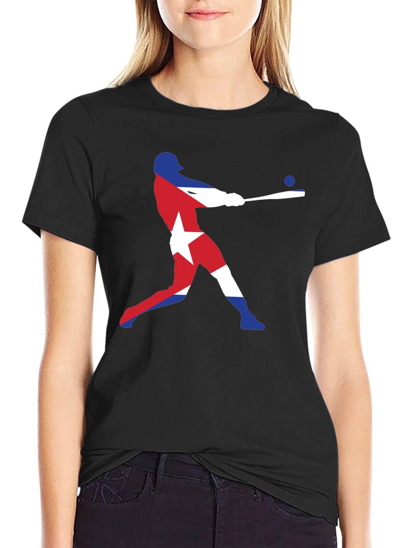 Cuban Flag Baseball T-Shirt