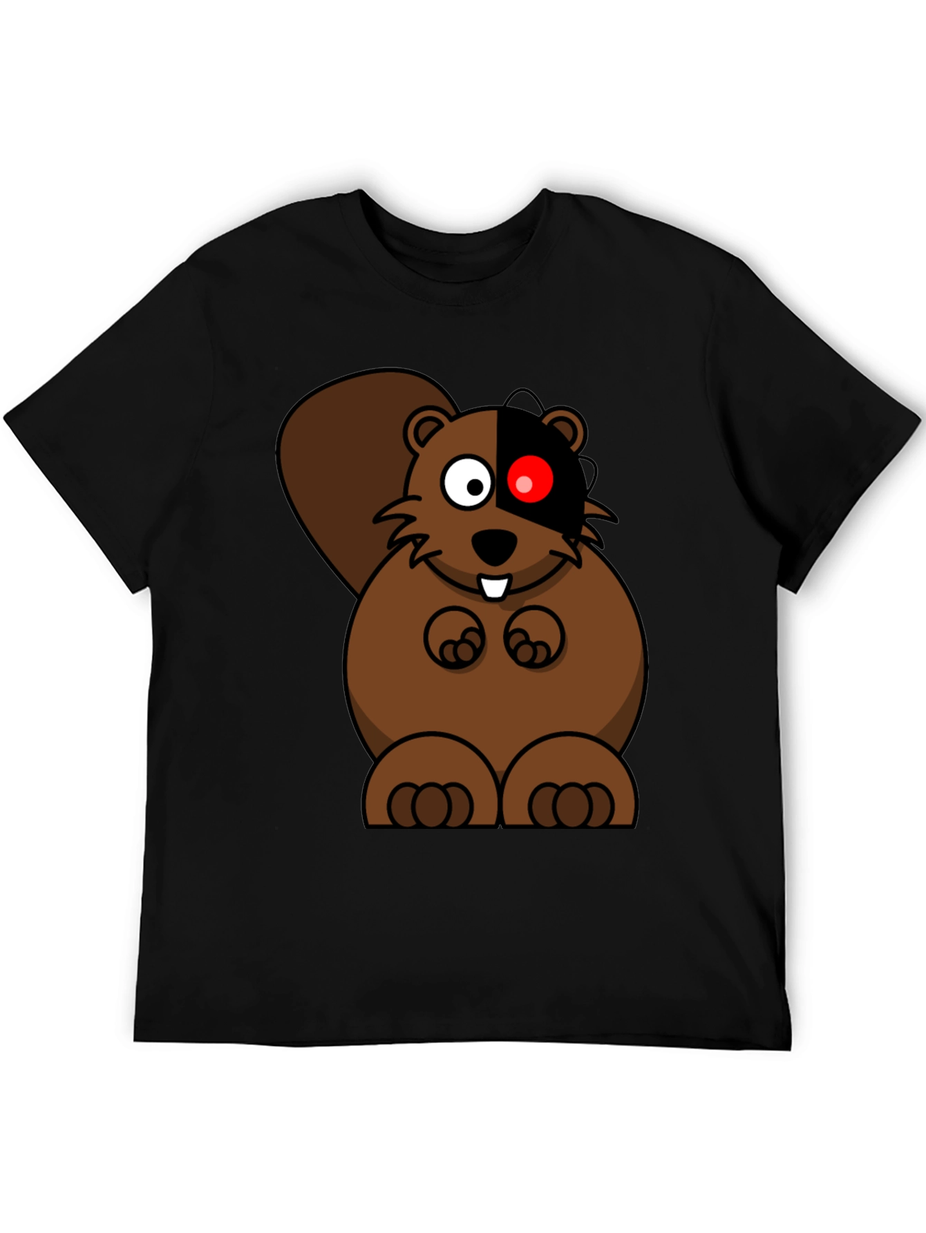 Cyber Beaver Graphic Tee - Unique Cartoon Design