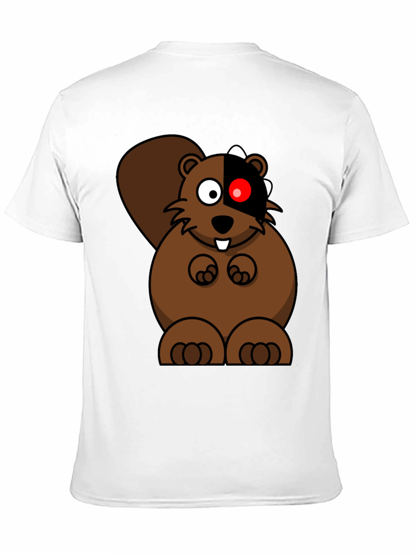 Cyber Beaver Graphic Tee - Unique Cartoon Design