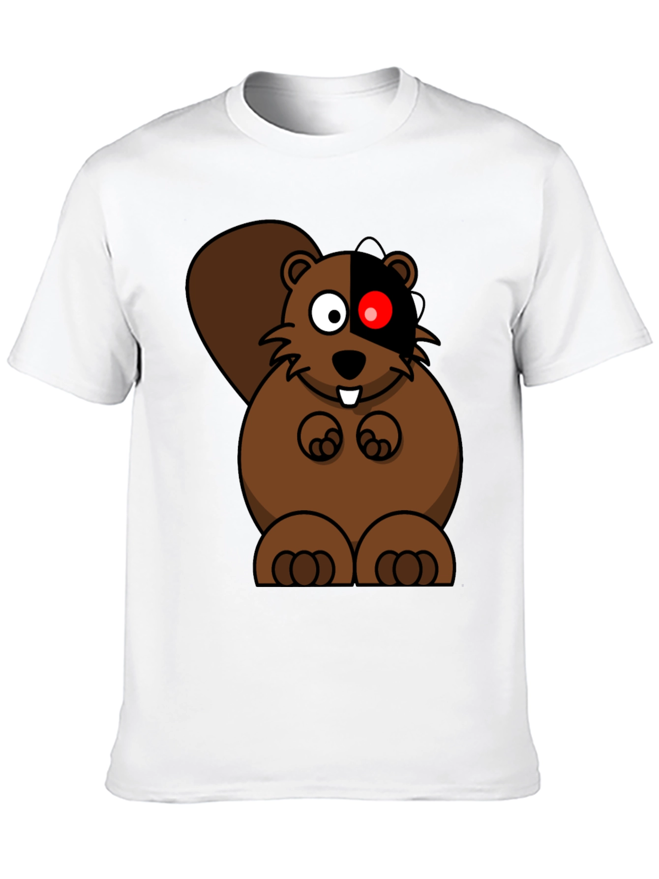 Cyber Beaver Graphic Tee - Unique Cartoon Design