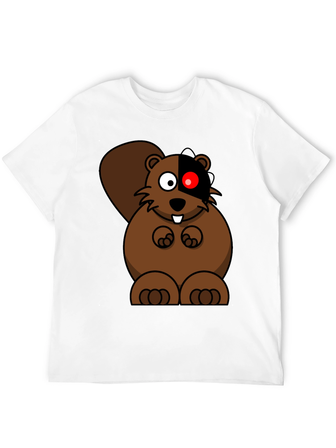 Cyber Beaver Graphic Tee - Unique Cartoon Design