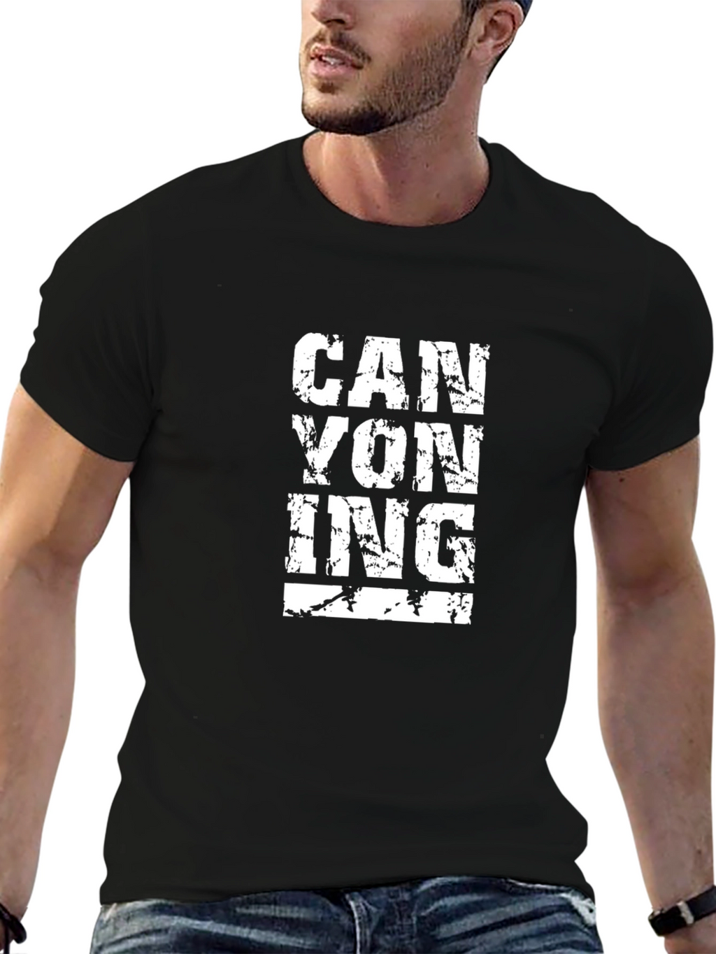 Canyoning Black T-Shirt - Adventure Ready Style