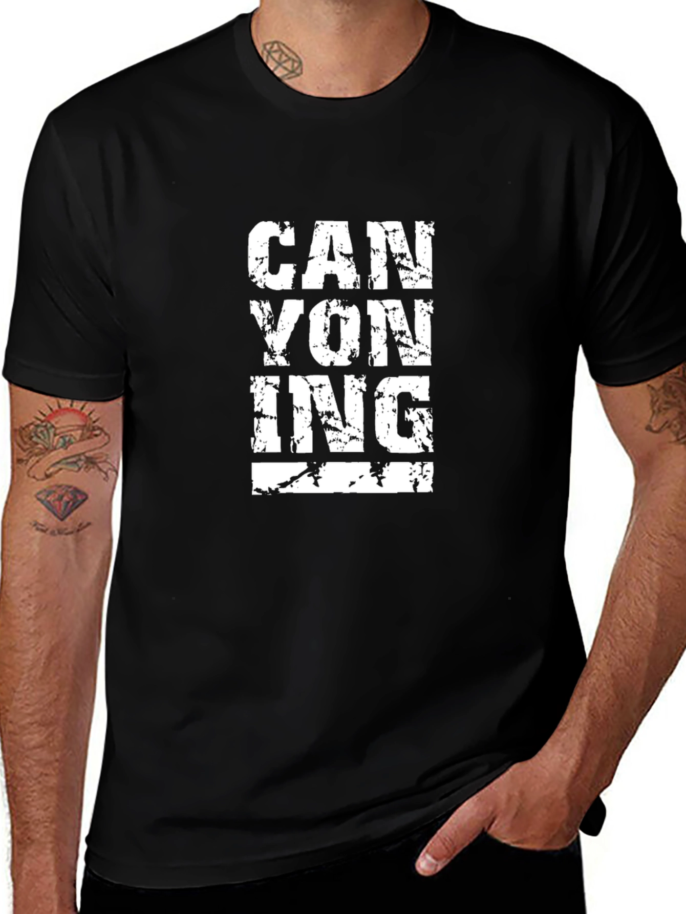Canyoning Black T-Shirt - Adventure Ready Style