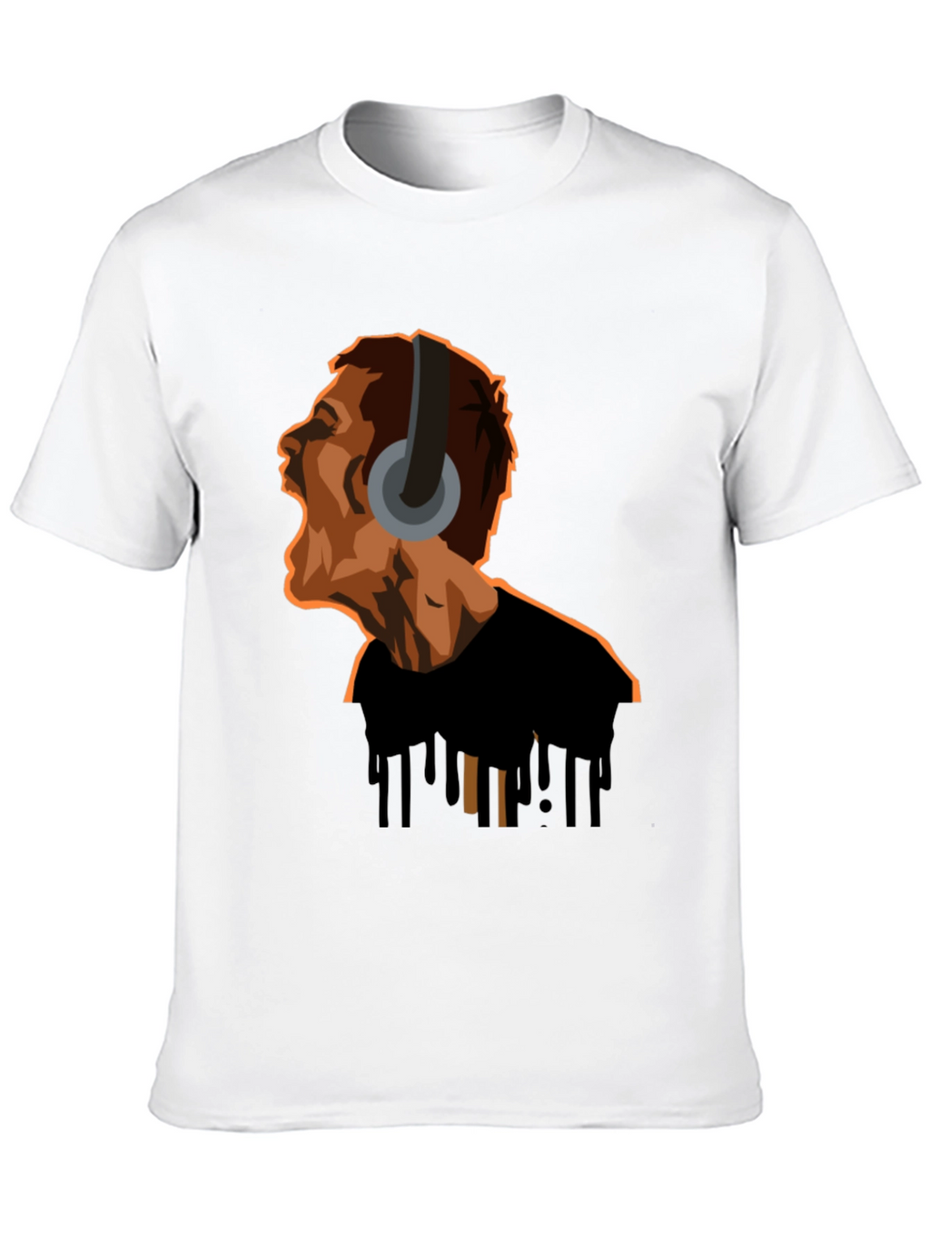 Screaming Man Headphones Graphic Tee