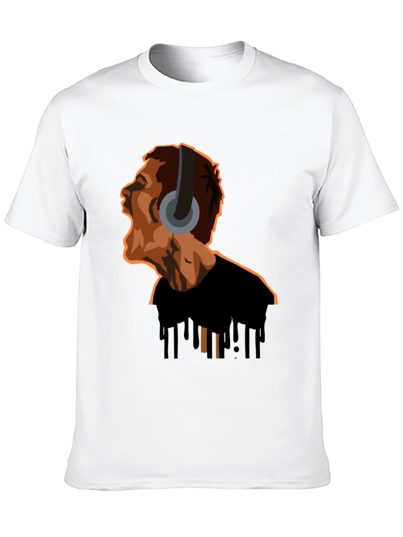 Screaming Man Headphones Graphic Tee