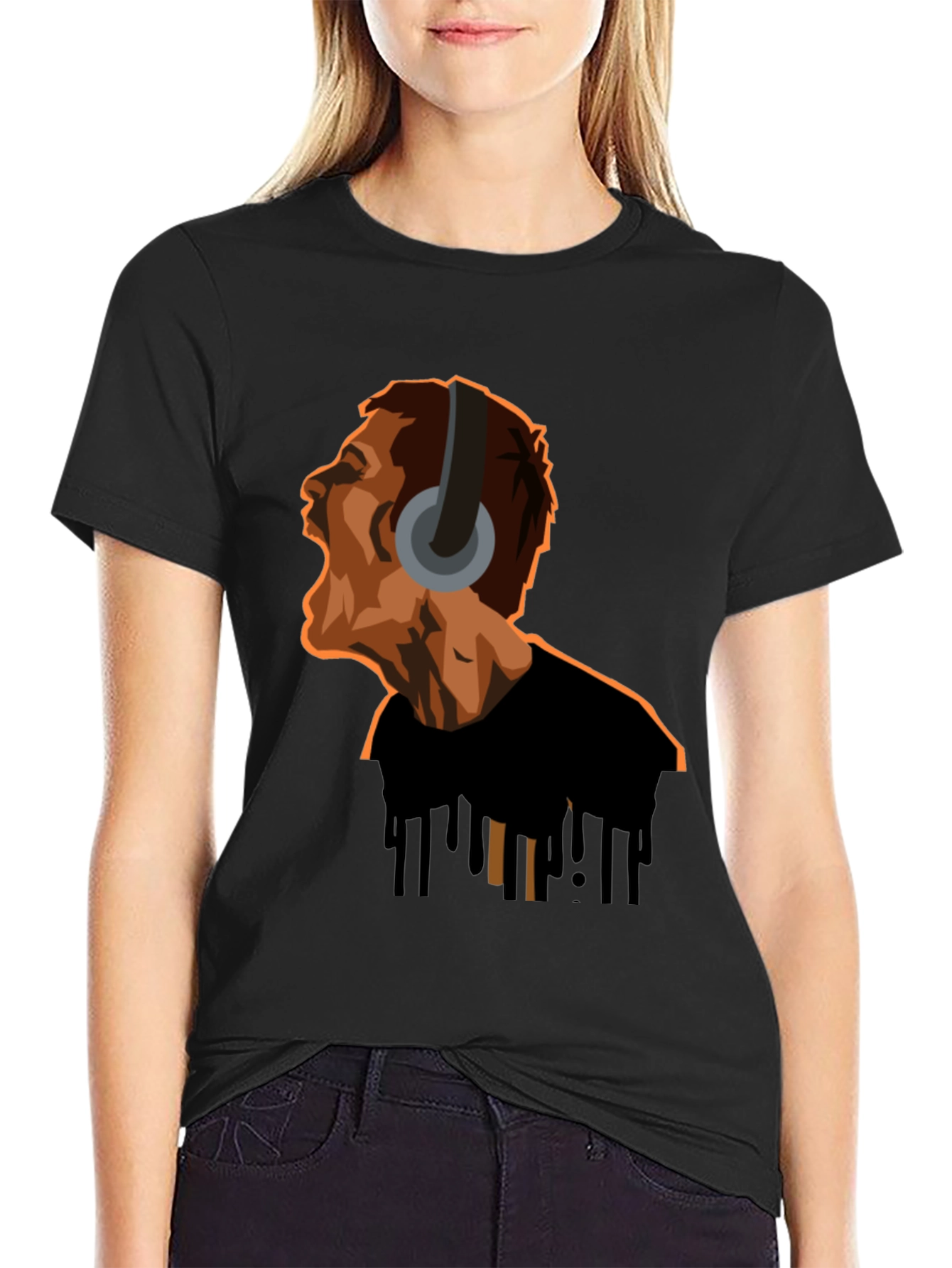 Screaming Man Headphones Graphic Tee