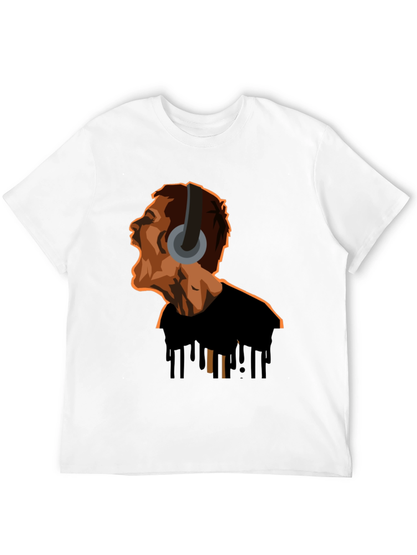 Screaming Man Headphones Graphic Tee