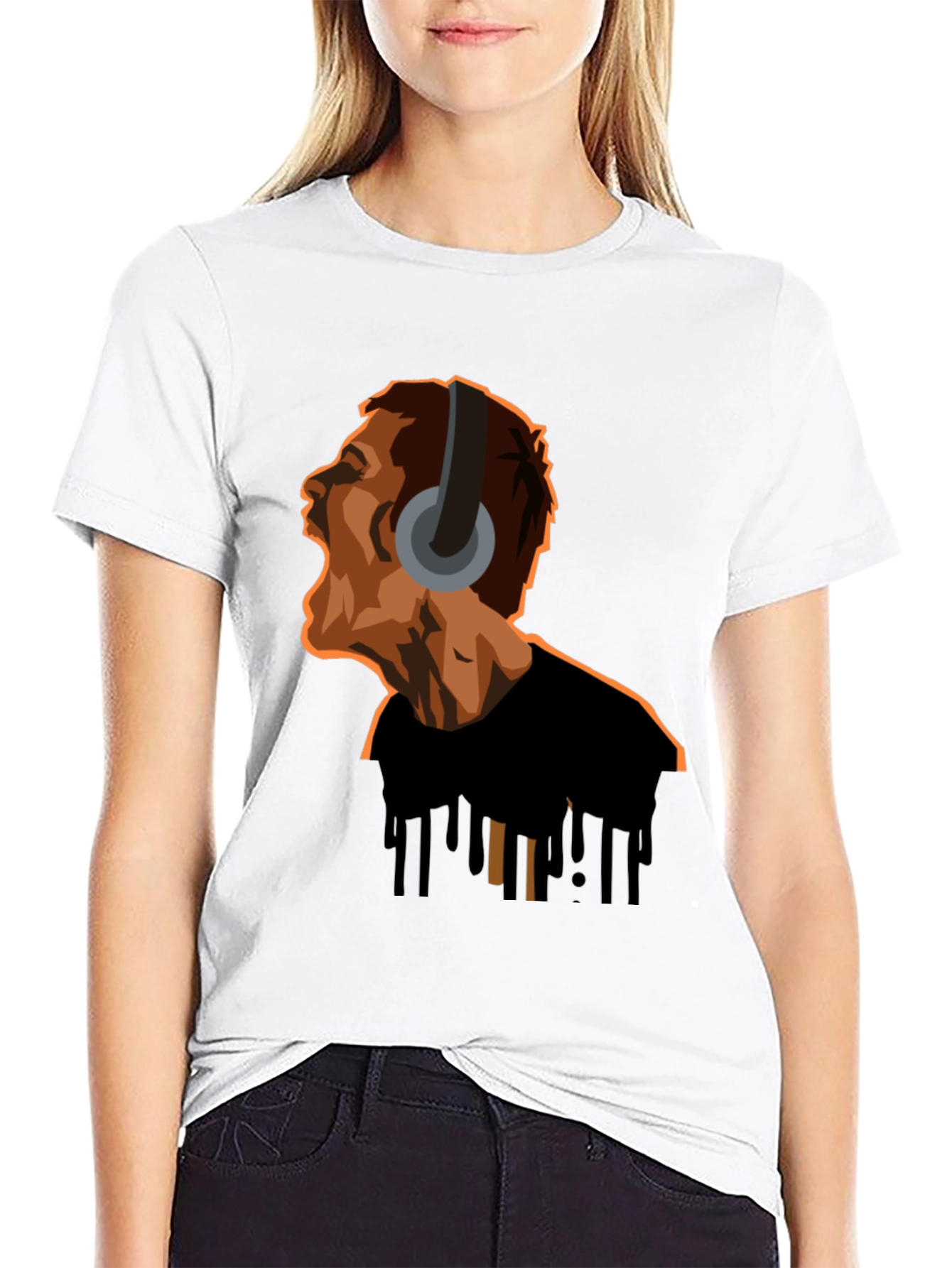 Screaming Man Headphones Graphic Tee