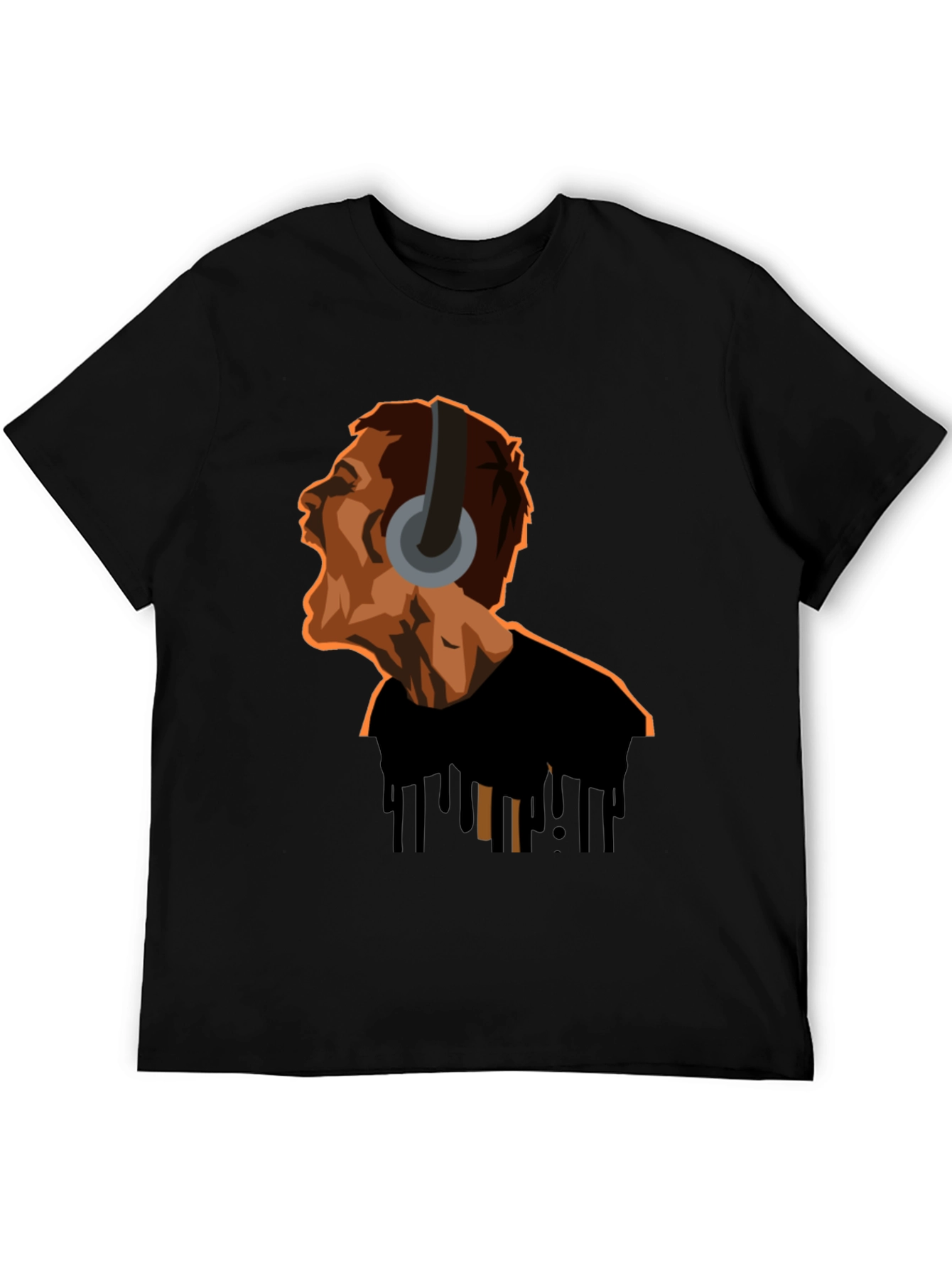Screaming Man Headphones Graphic Tee