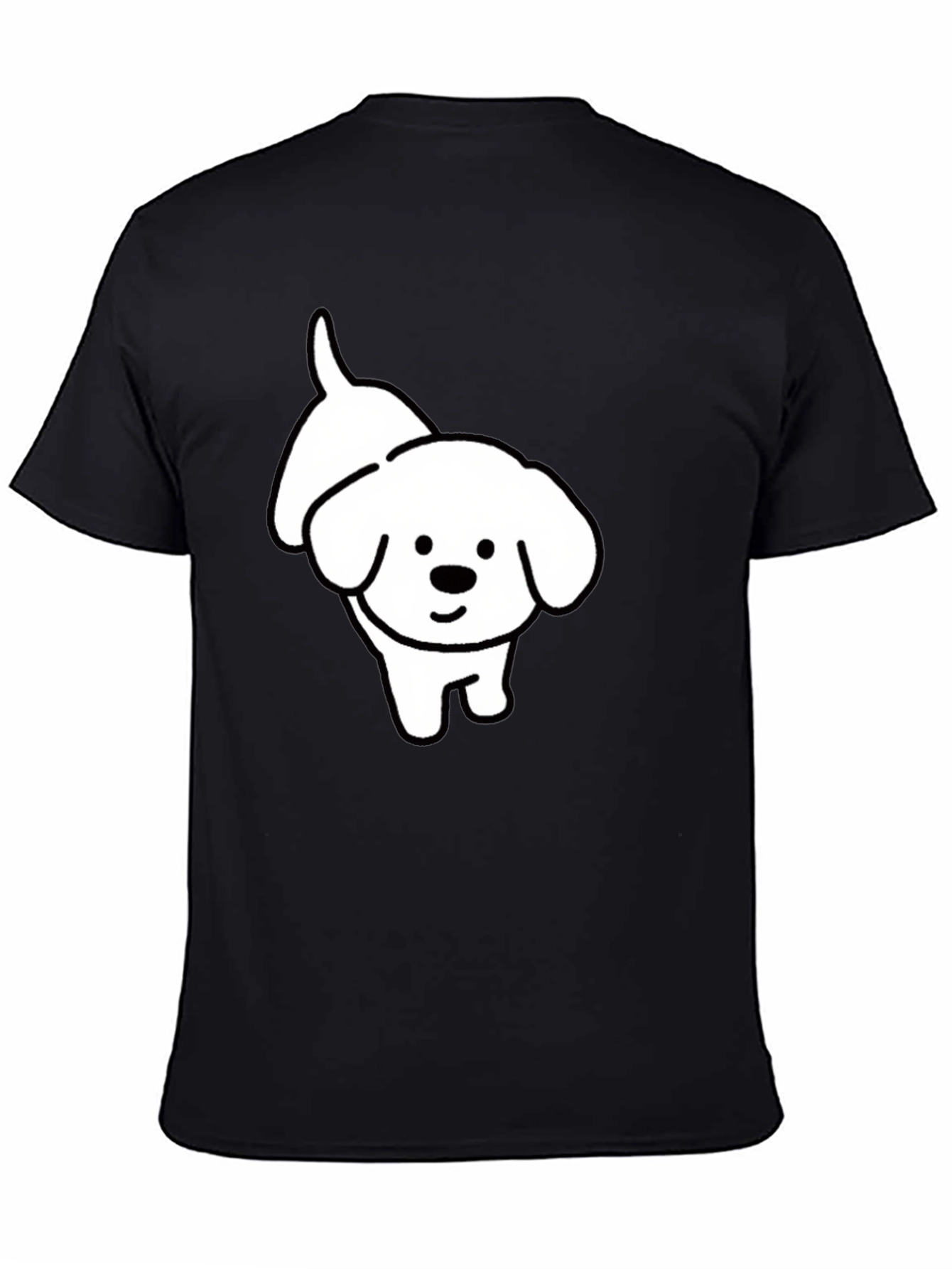 Cute Dog Graphic T-Shirt - Black Cotton Tee