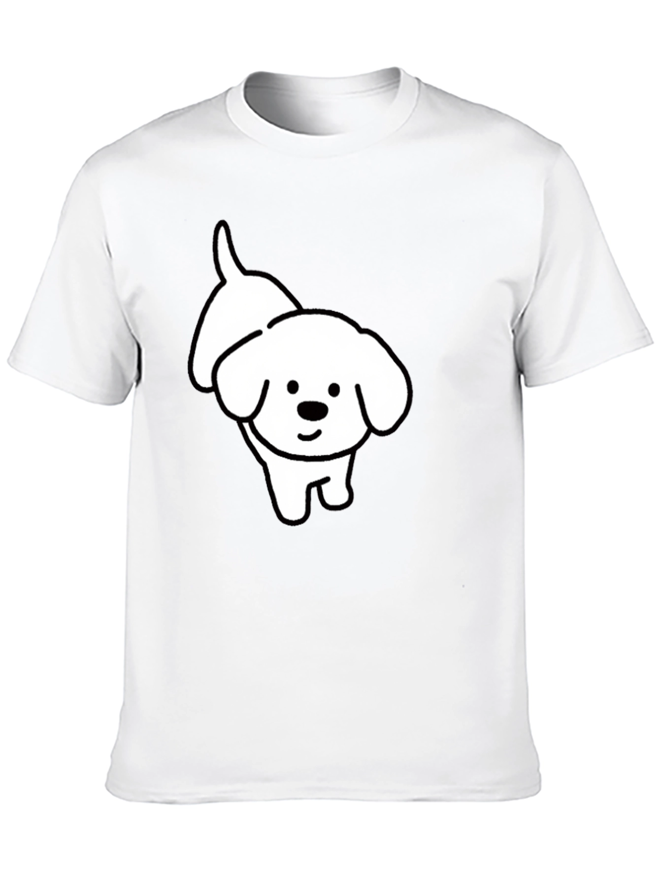 Cute Dog Graphic T-Shirt - Black Cotton Tee