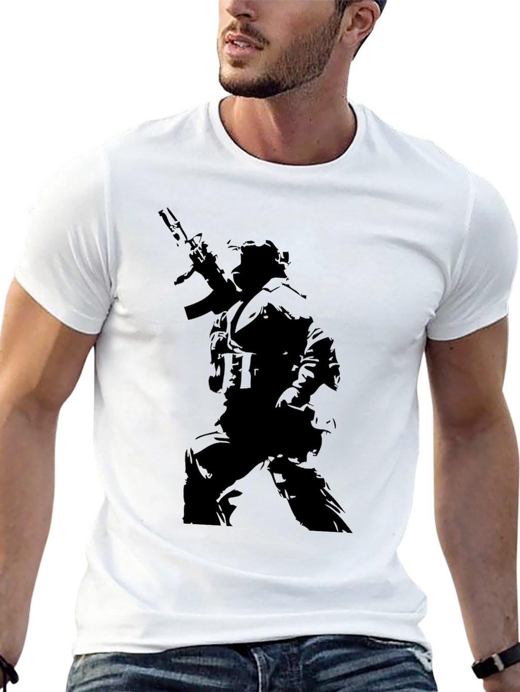 Tactical Warrior Graphic Tee - Black