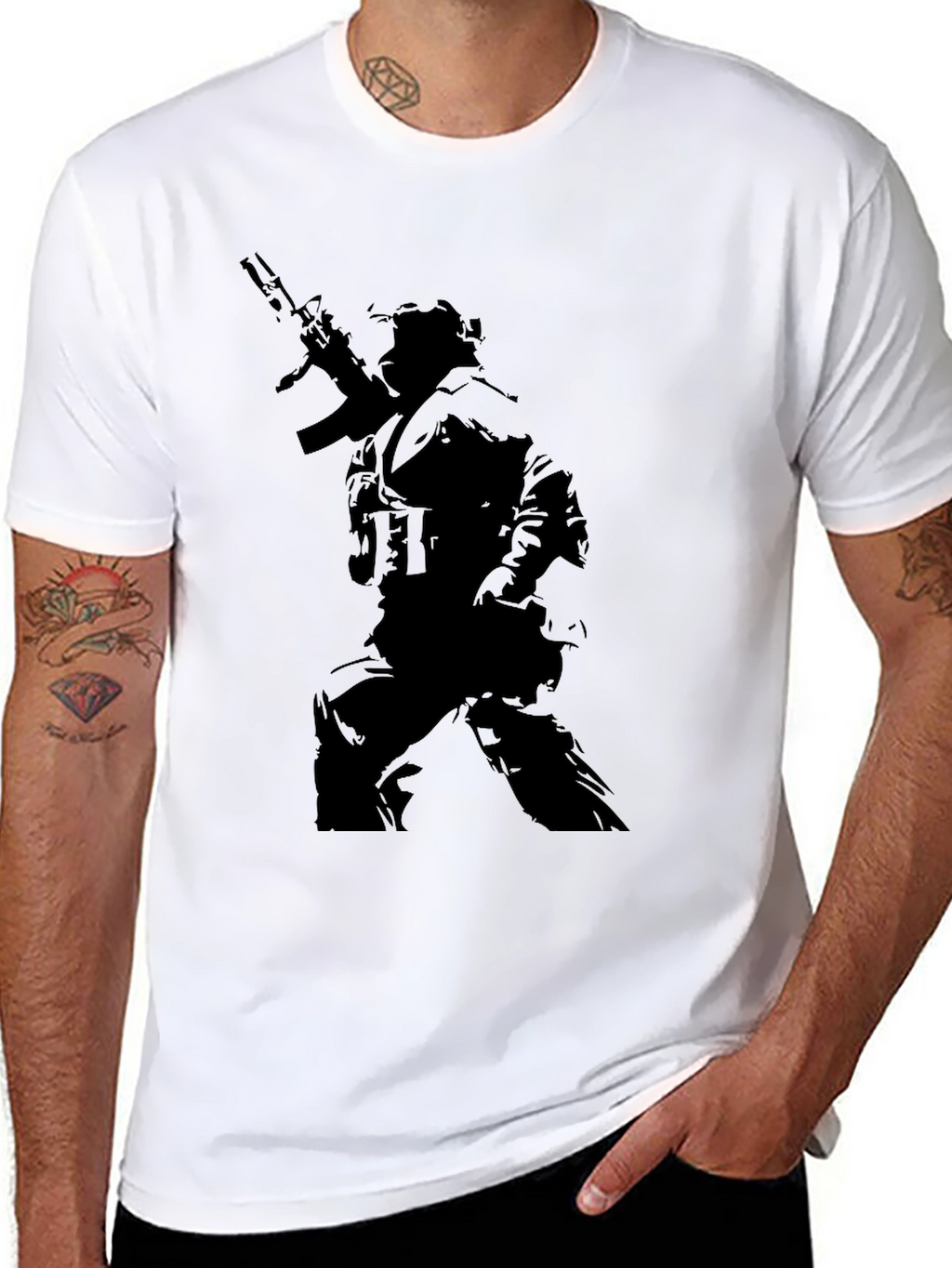 Tactical Warrior Graphic Tee - Black