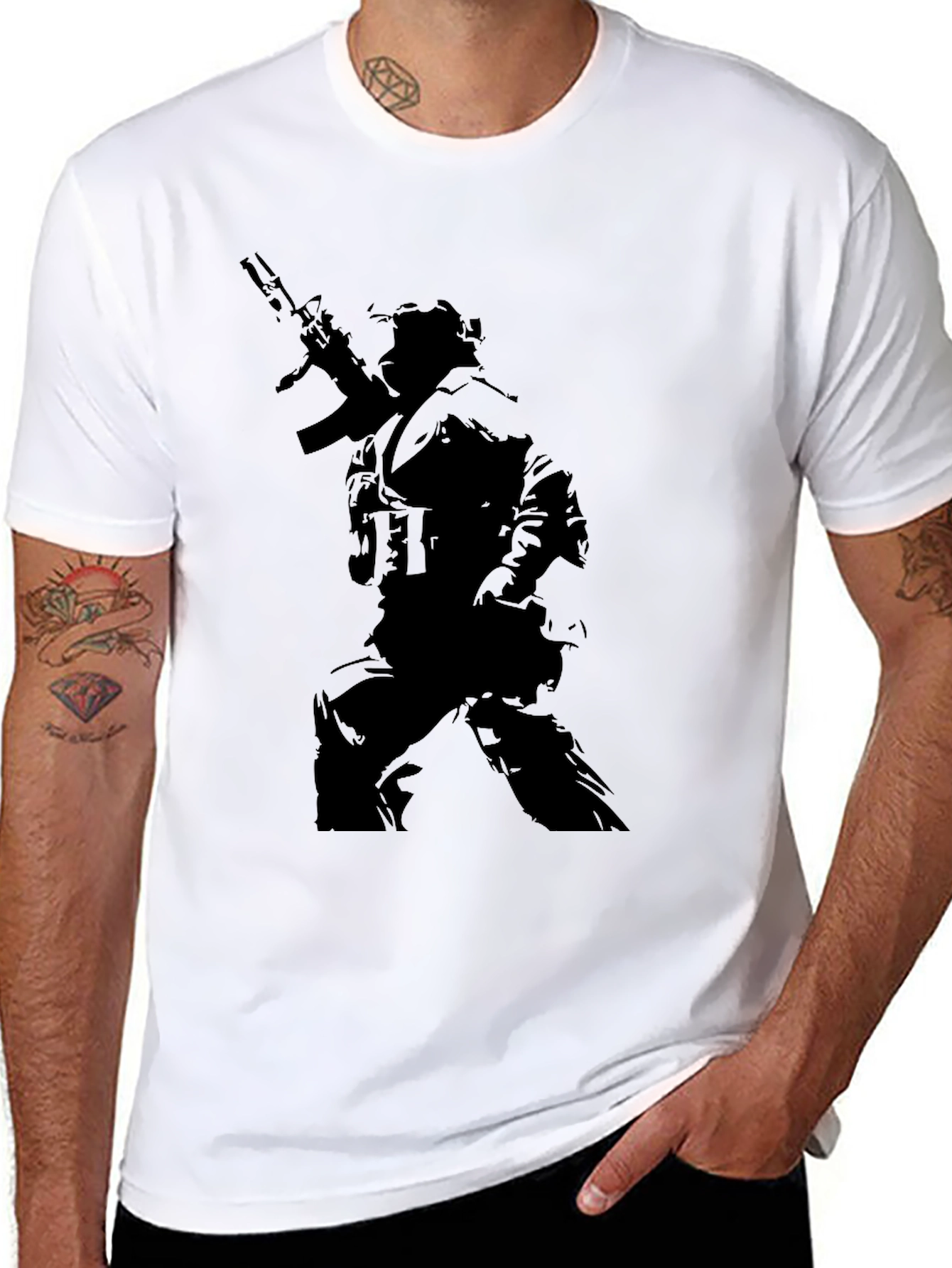 Tactical Warrior Graphic Tee - Black