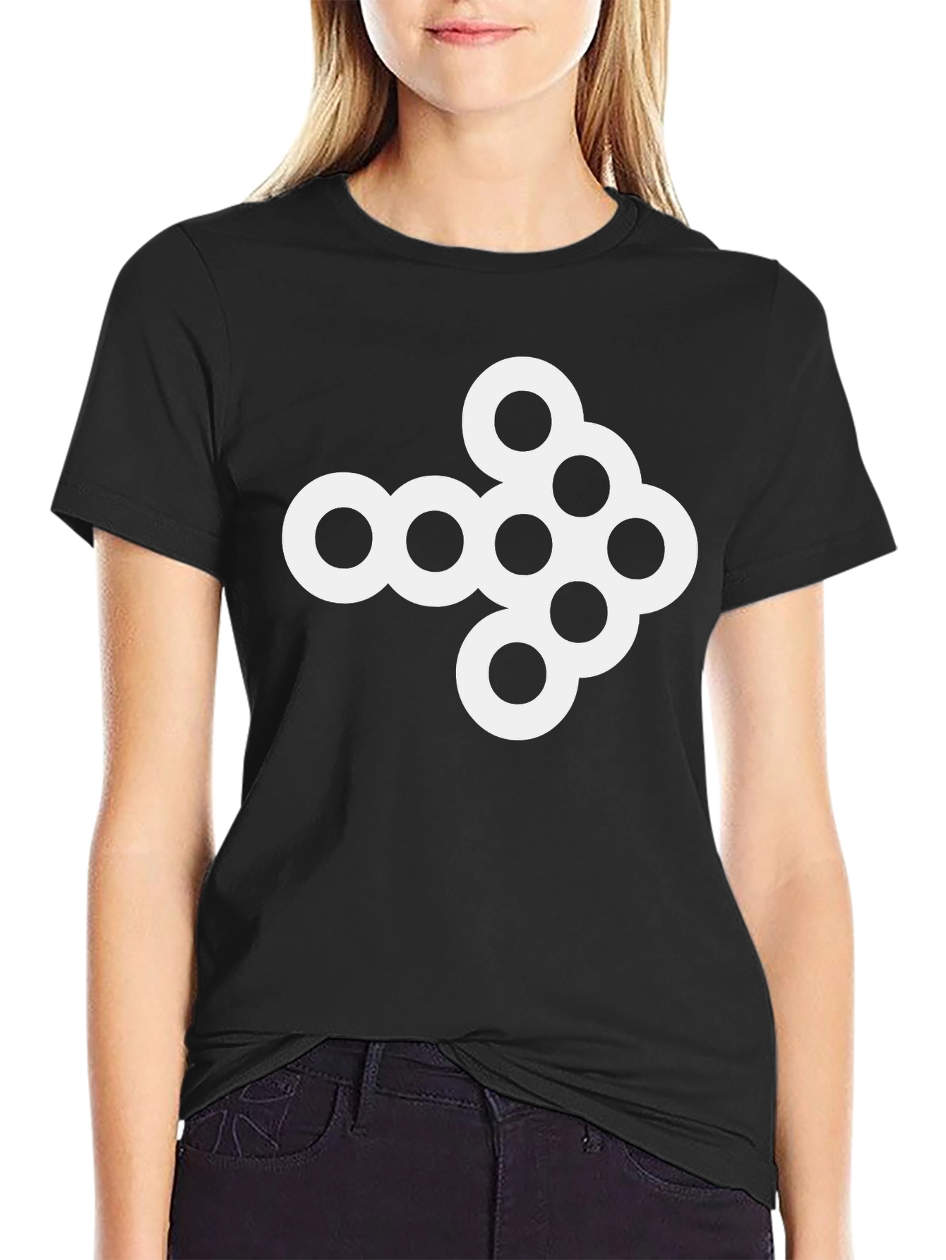 Cool Circle Arrow Graphic Tee - Black Cotton