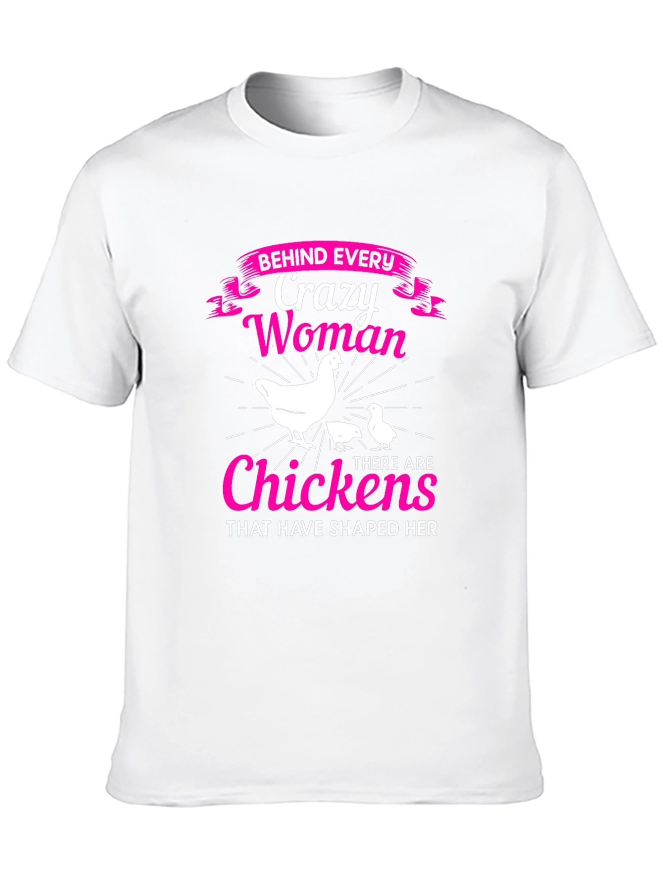 Crazy Woman & Chickens Graphic T-Shirt