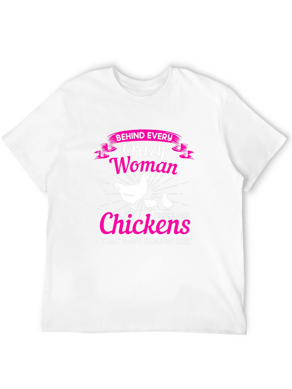 Crazy Woman & Chickens Graphic T-Shirt