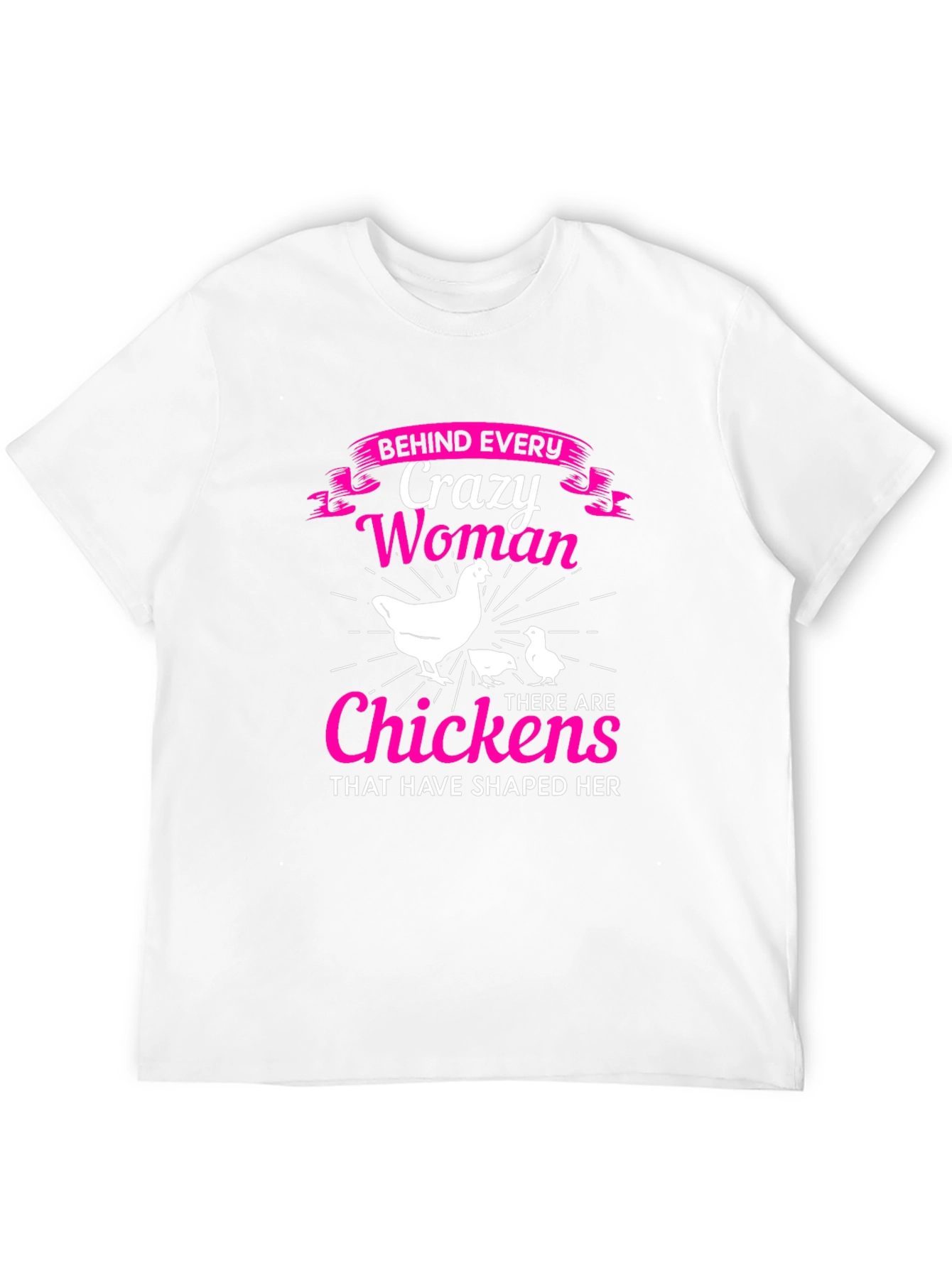 Crazy Woman & Chickens Graphic T-Shirt