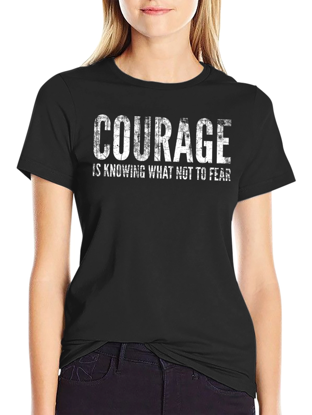 Courage Quote Black T-Shirt