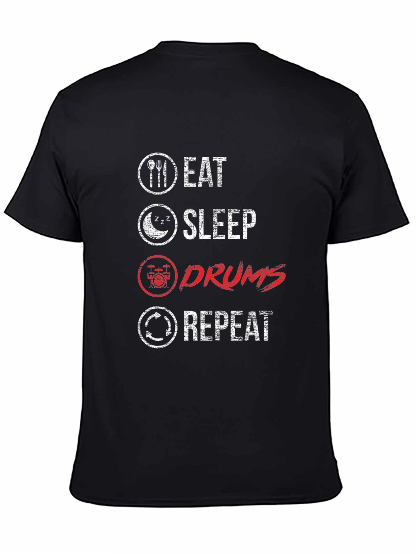 Eat Sleep Drums Repeat Graphic T-Shirt