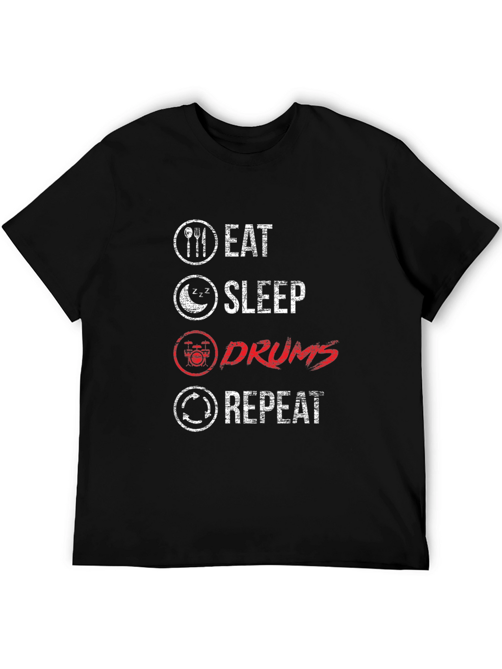 Eat Sleep Drums Repeat Graphic T-Shirt