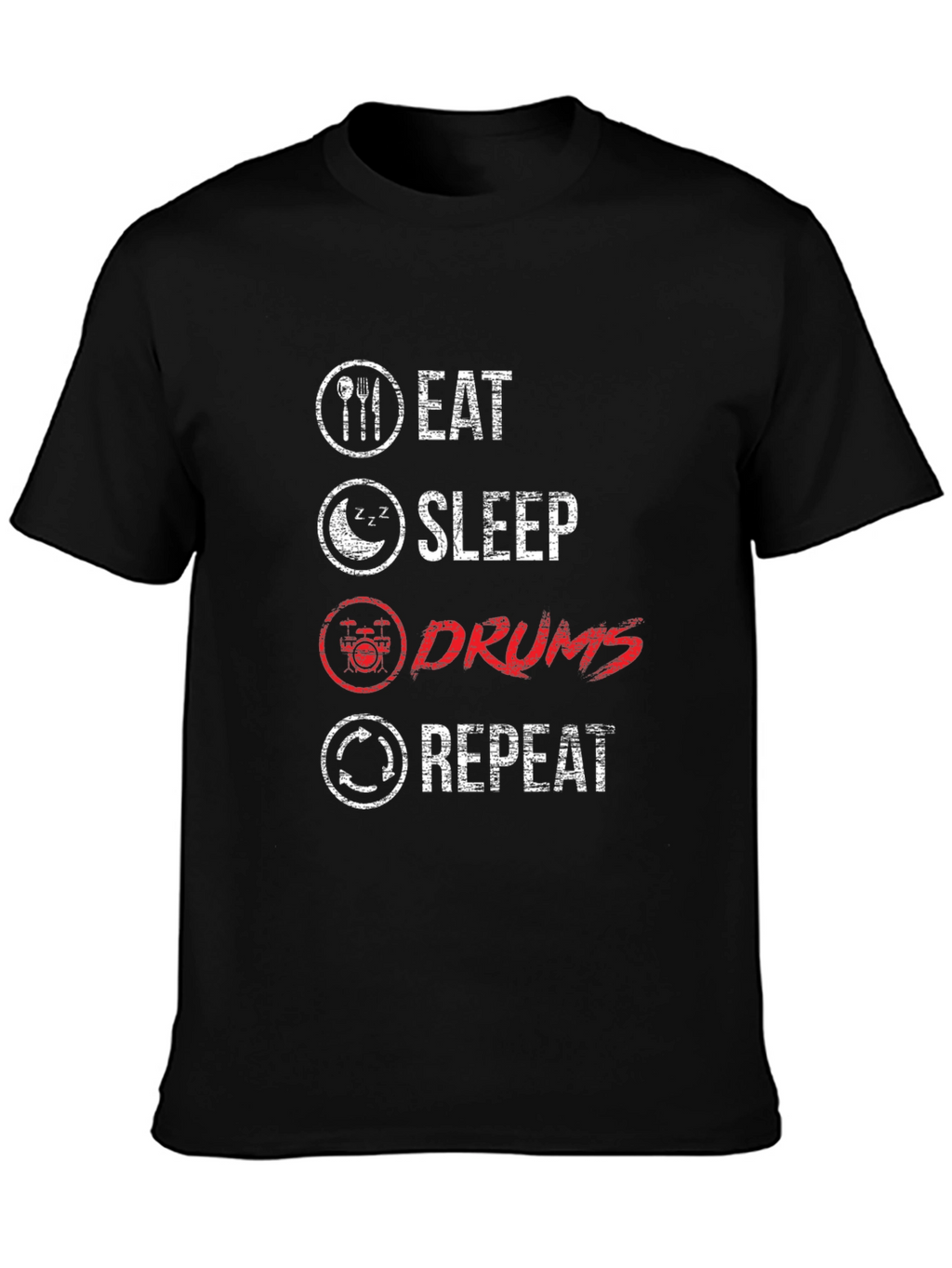 Eat Sleep Drums Repeat Graphic T-Shirt