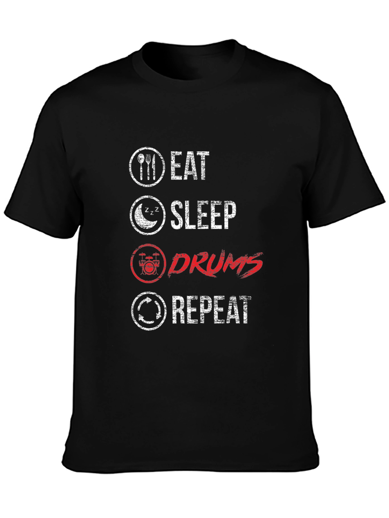 Eat Sleep Drums Repeat Graphic T-Shirt