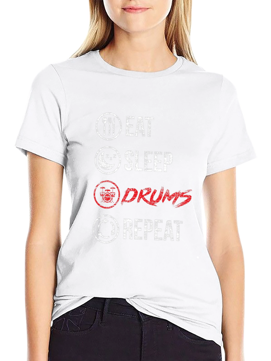 Eat Sleep Drums Repeat Graphic T-Shirt
