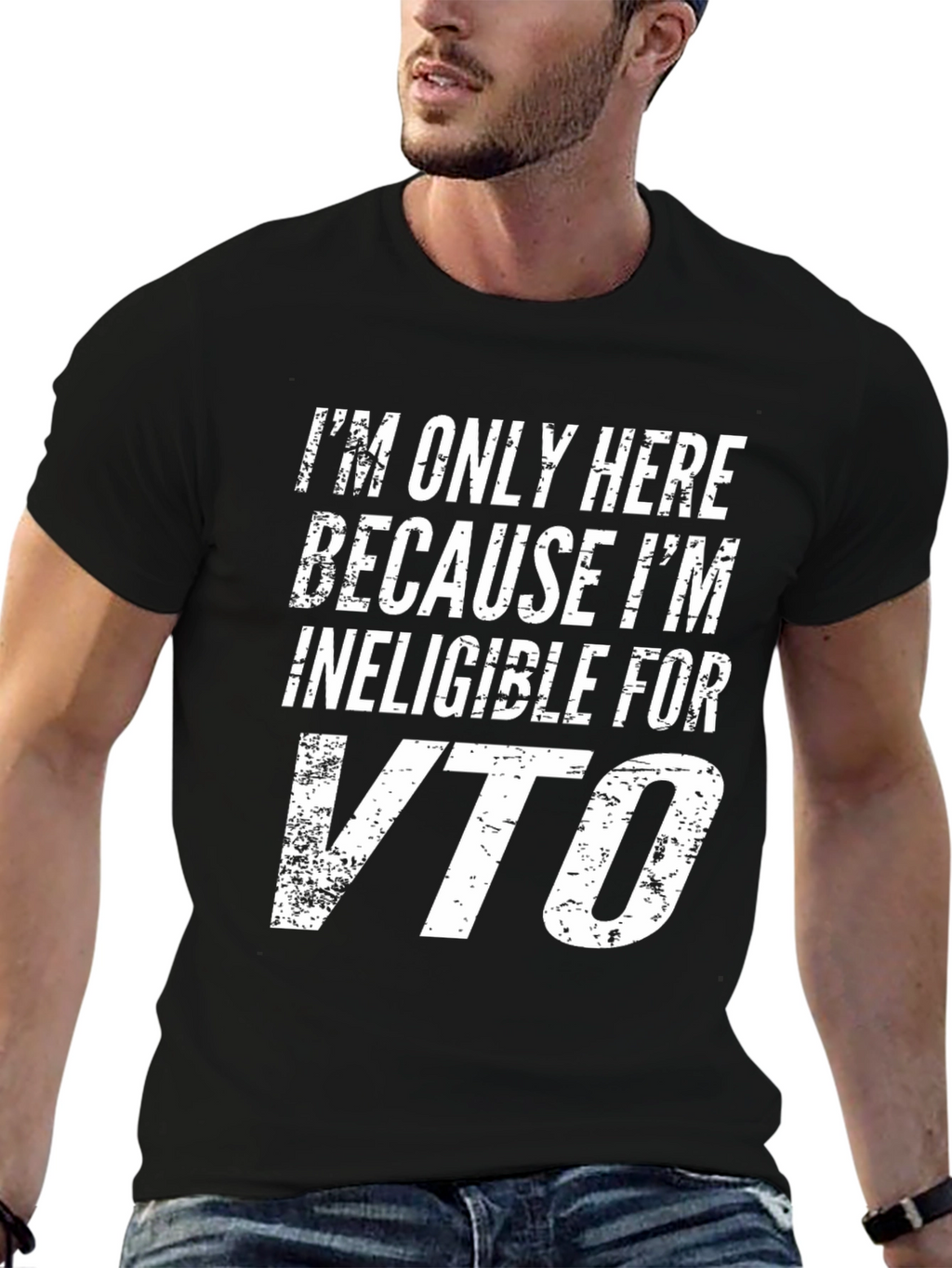Ineligible For VTO Black Graphic T-Shirt