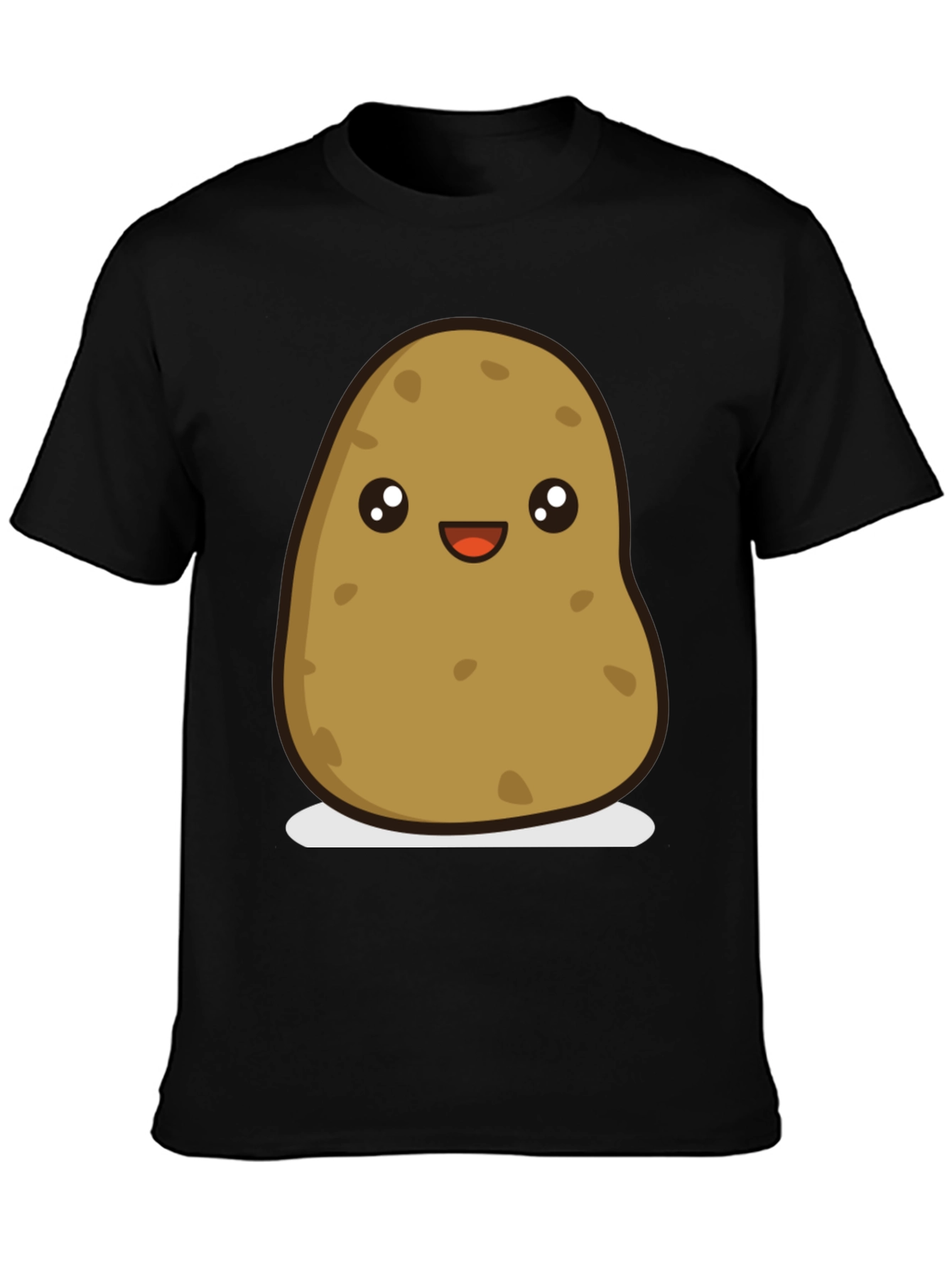 Cute Potato Graphic Tee - Unisex Black T-Shirt